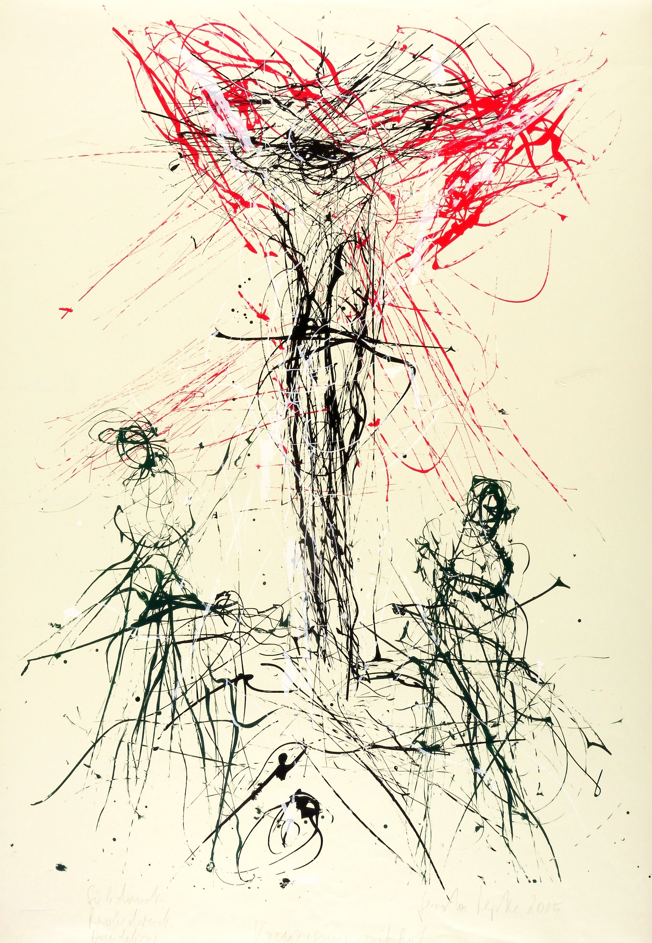 Gerda Lepke, Kreuzigung mit Rot, 2005