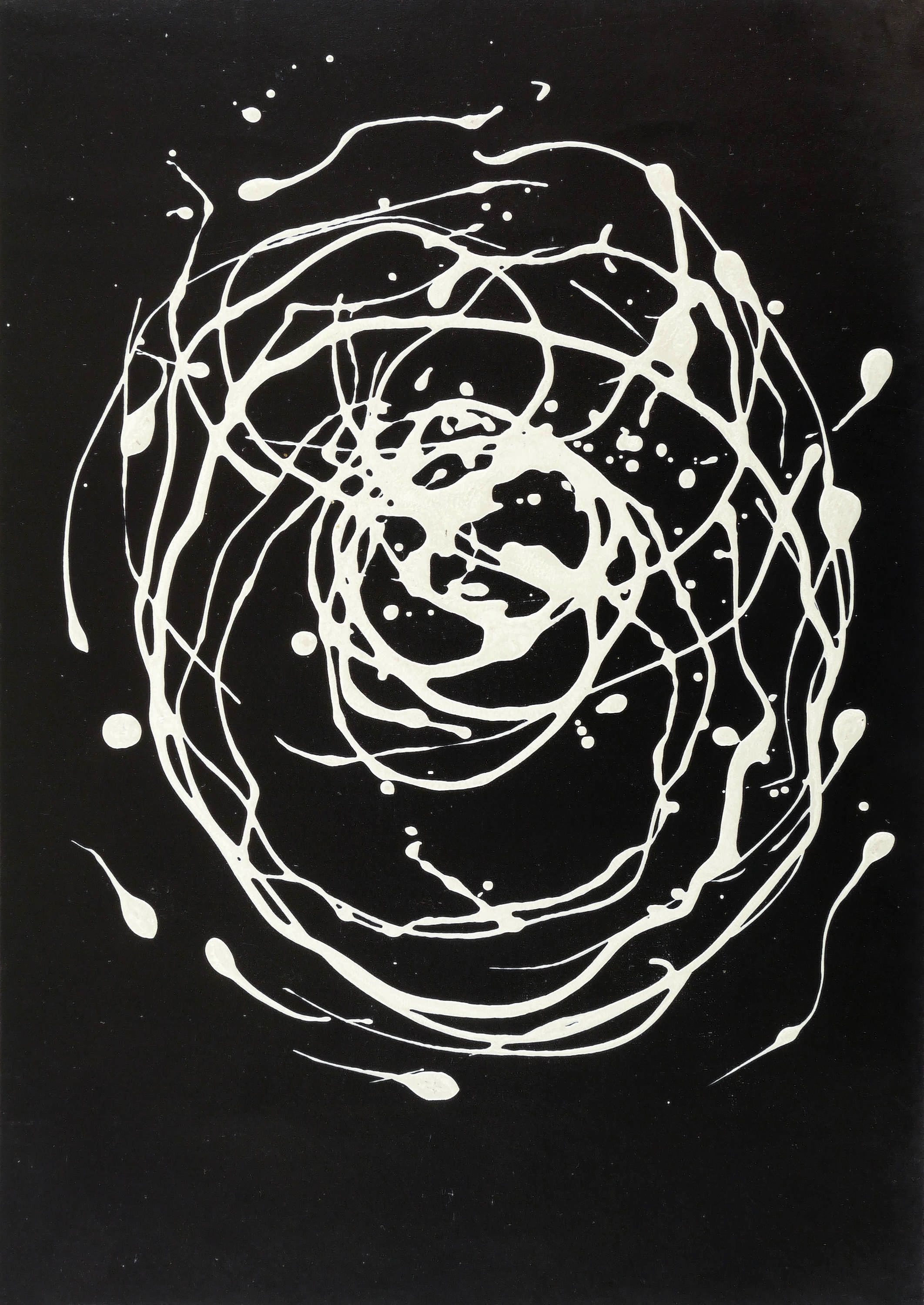 Manfred Luther, Weiße Spirale auf Schwarz, 1992