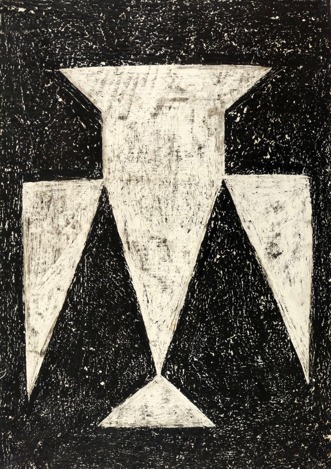 Weiße Eule auf Schwarz