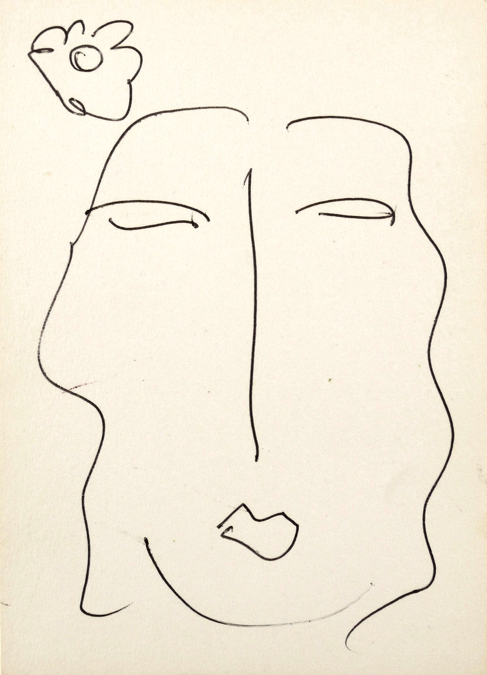 Manfred Luther, Ohne Titel (Frau mit Blüte im Haar), 1975-1985