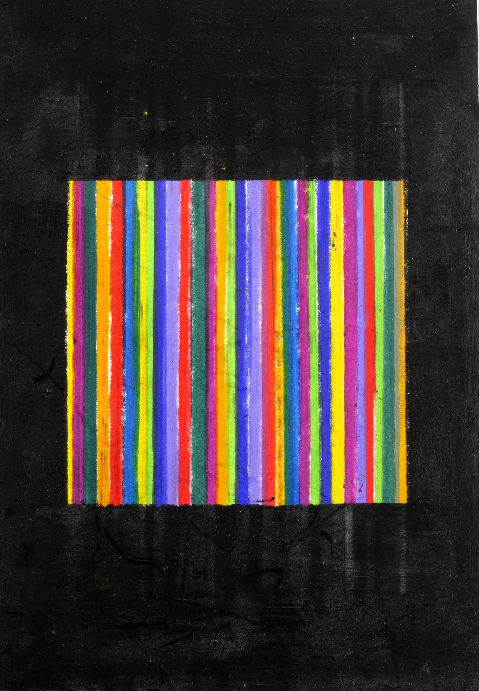 Manfred Luther, Ohne Titel (Farbstreifen im Quadrat), 1975-1985