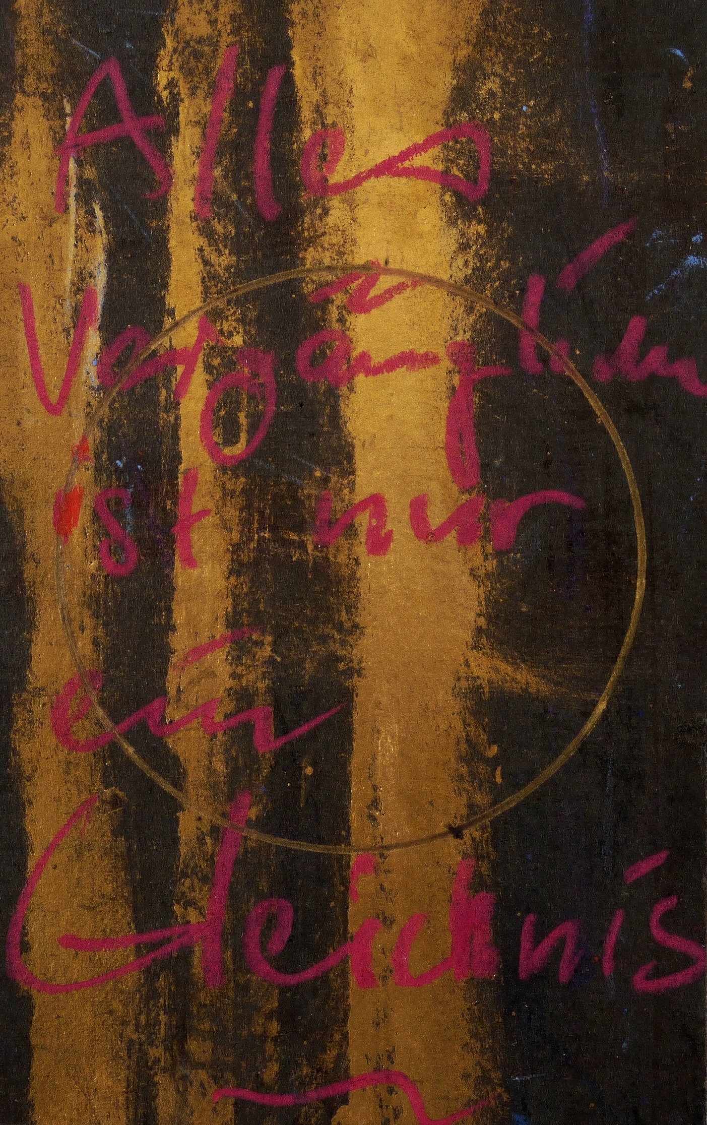 Alles Vergängliche ist nur ein Gleichnis (Gold über Schrift)