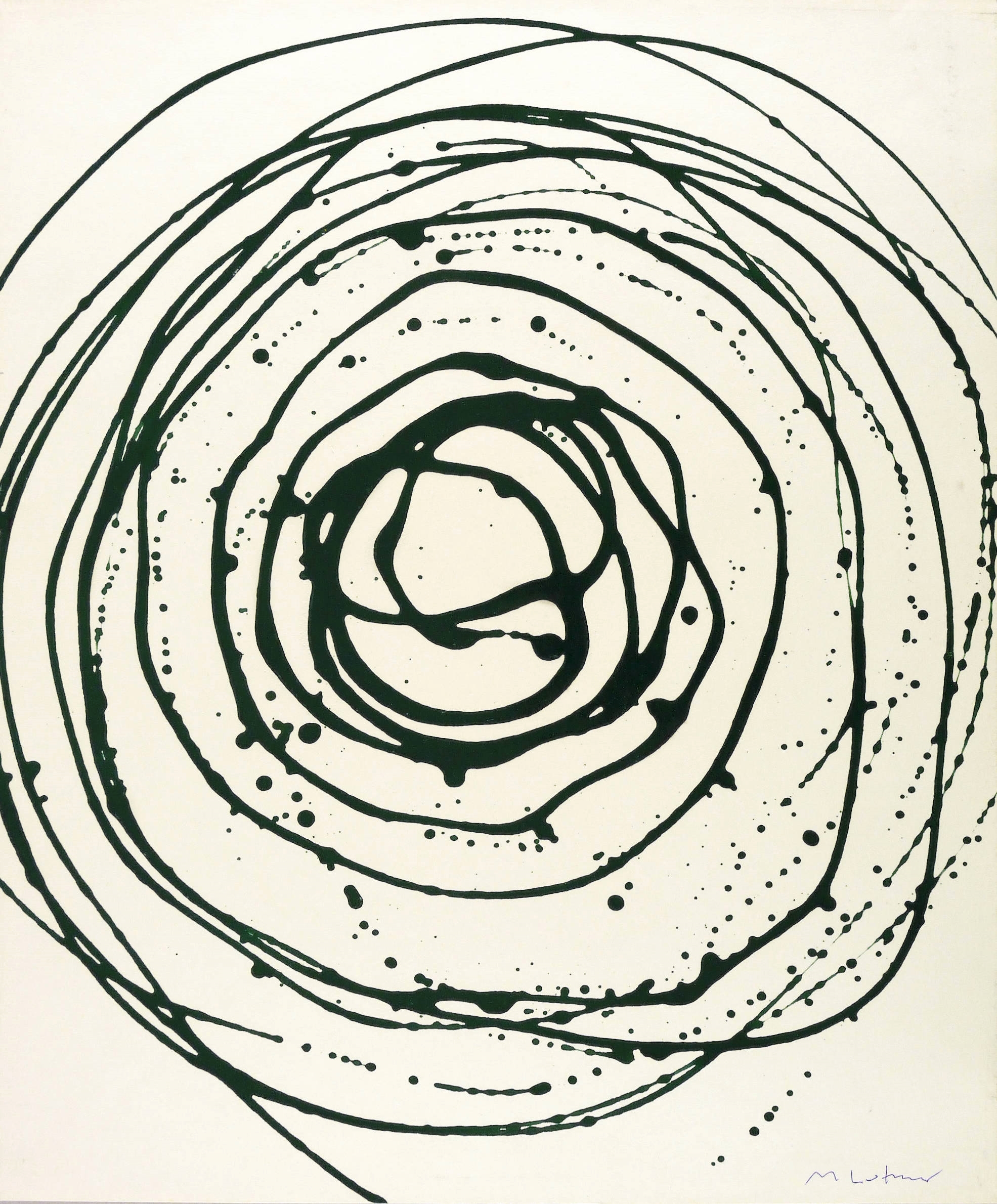 Manfred Luther, Grüne Spirale auf Weiß (II), 1990-1993