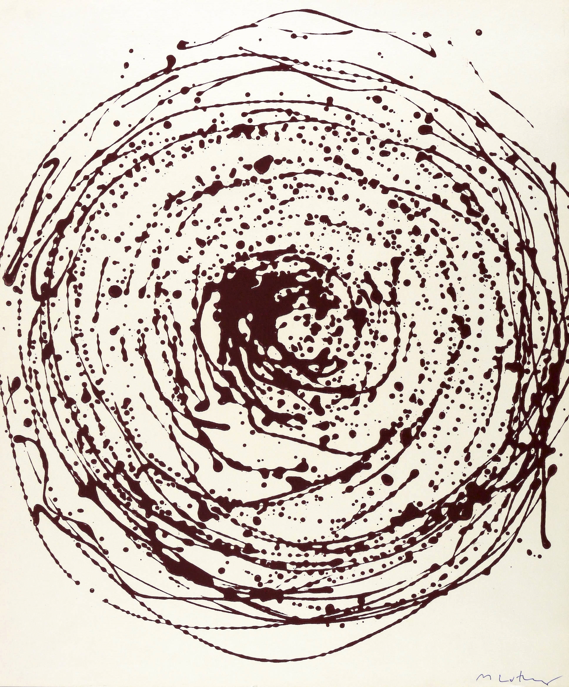 Manfred Luther, Vom Uranfang an (Rote Spirale auf Weiß), 1990-1993