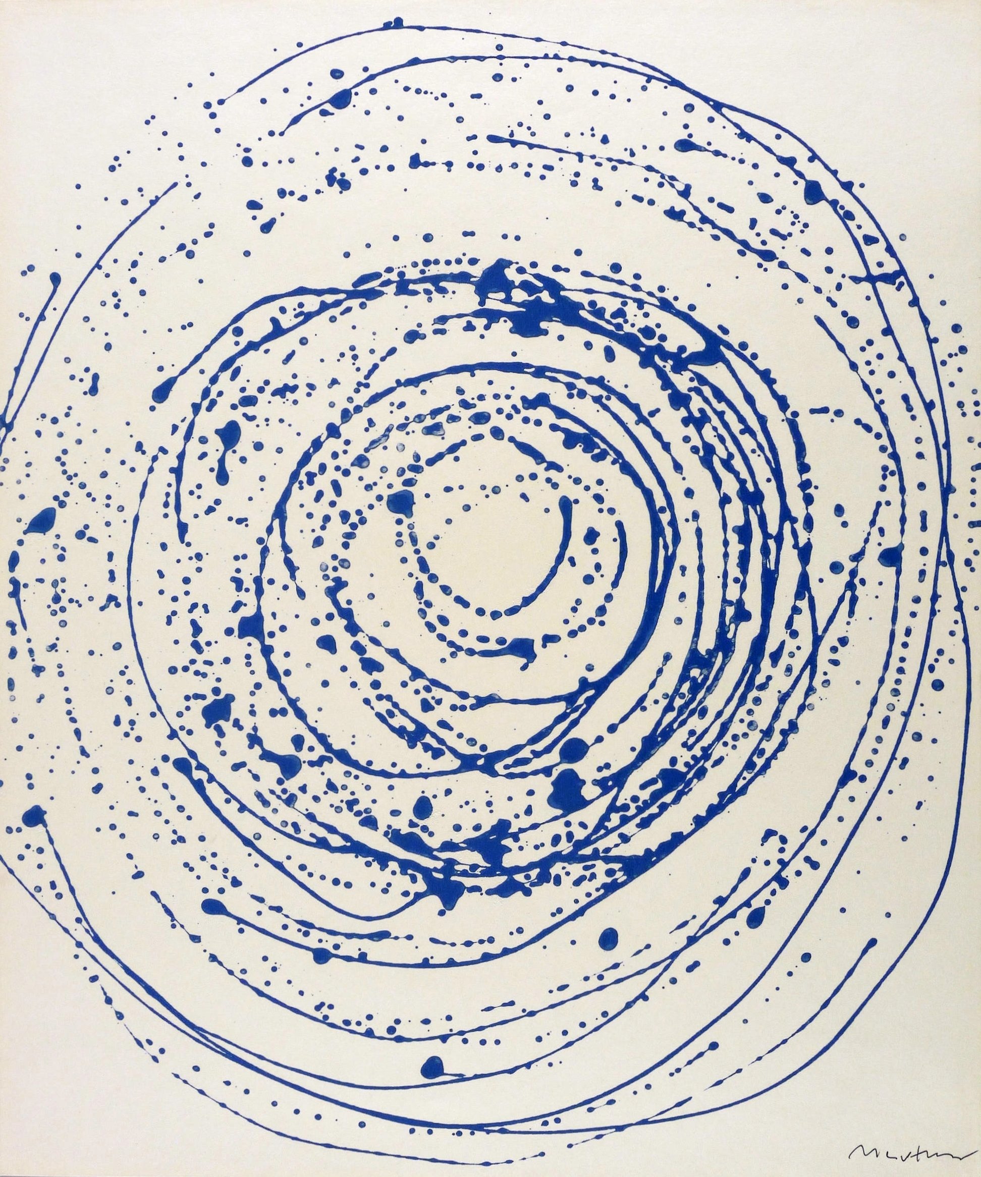Manfred Luther, Blaue Spirale auf Weiß (I), 1990-1993