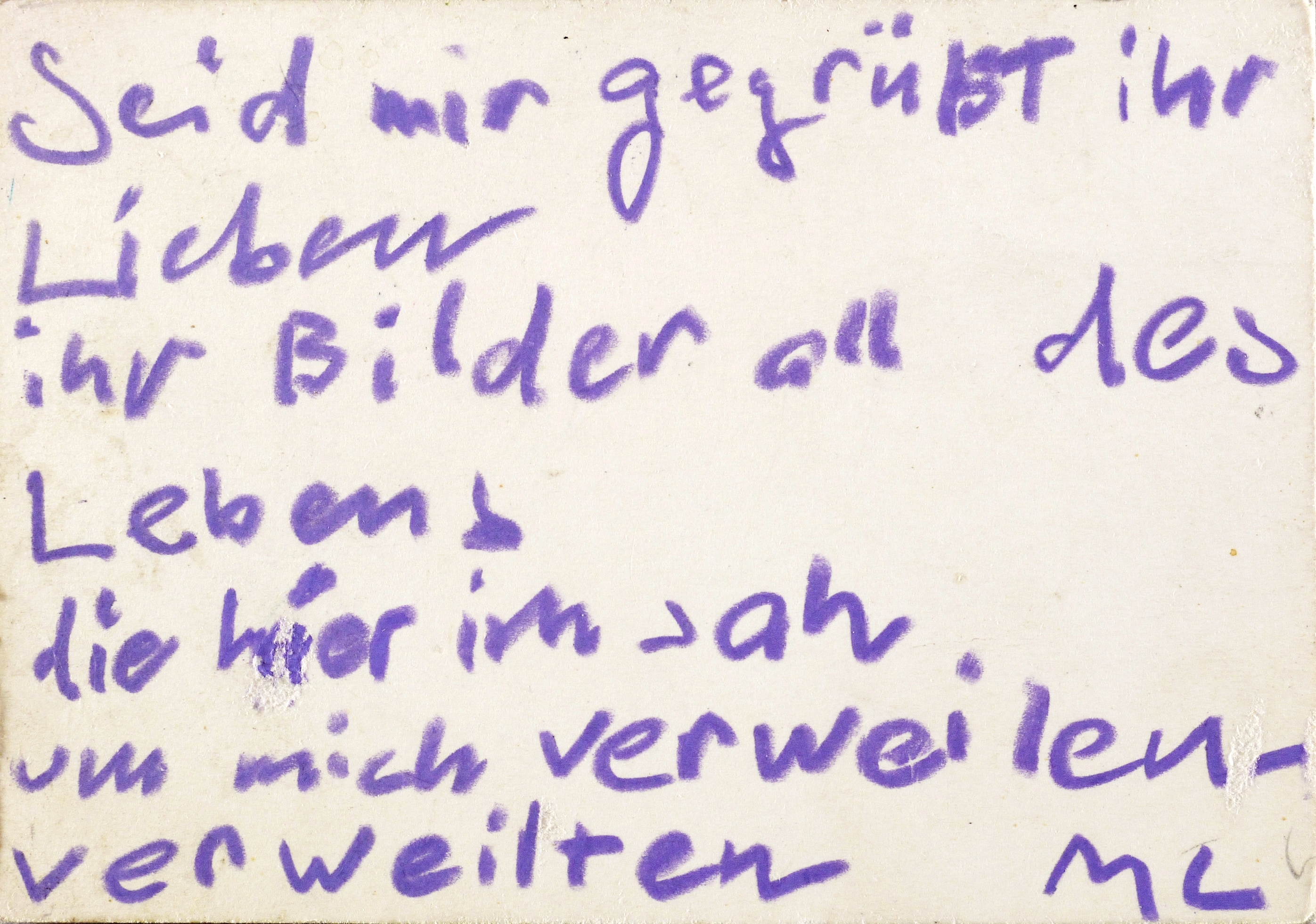 Manfred Luther, Ohne Titel (Seid mir gegrüßt), 1975-1985