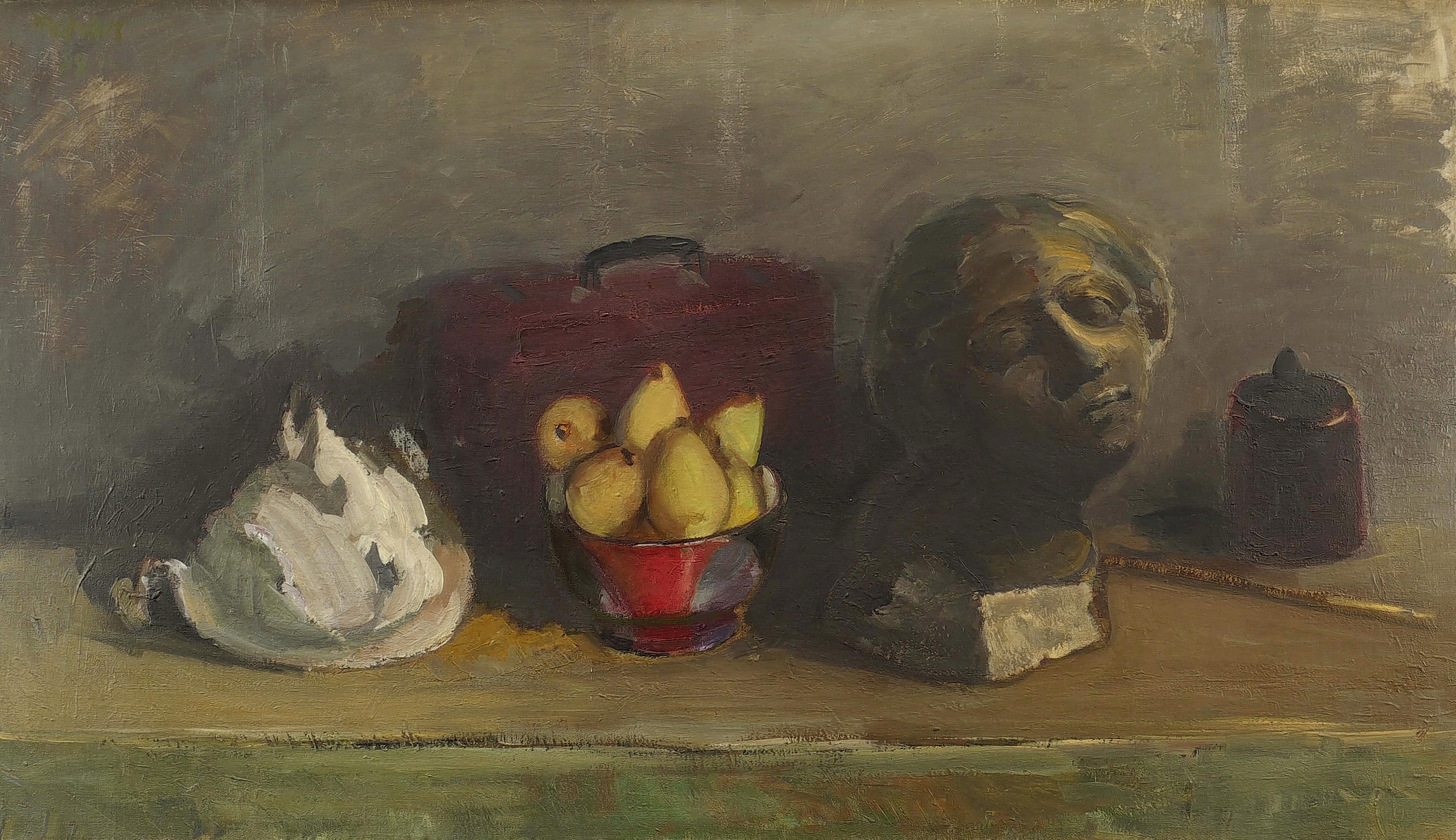 Harald Metzkes, Stillleben mit Schlüterkopf, 1983