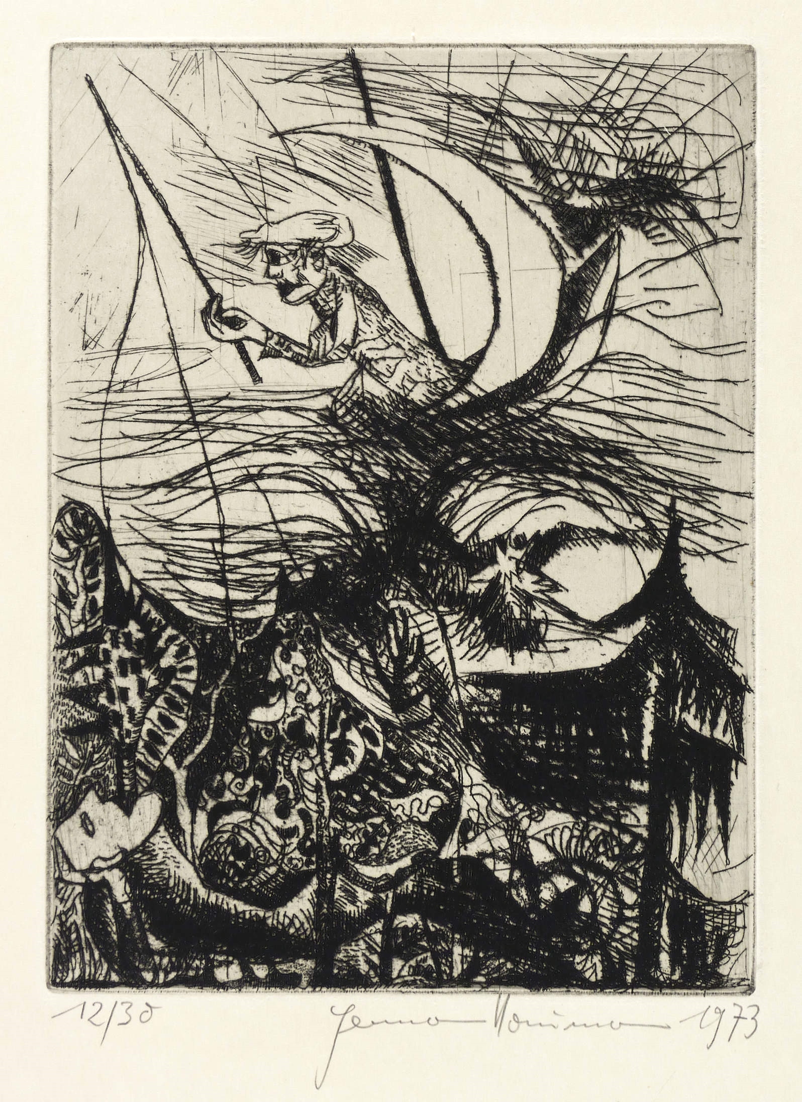 Ein Angelhaken, im blauen Himmel zu fischen Ein Angelhaken, im blauen Himmel zu fischen