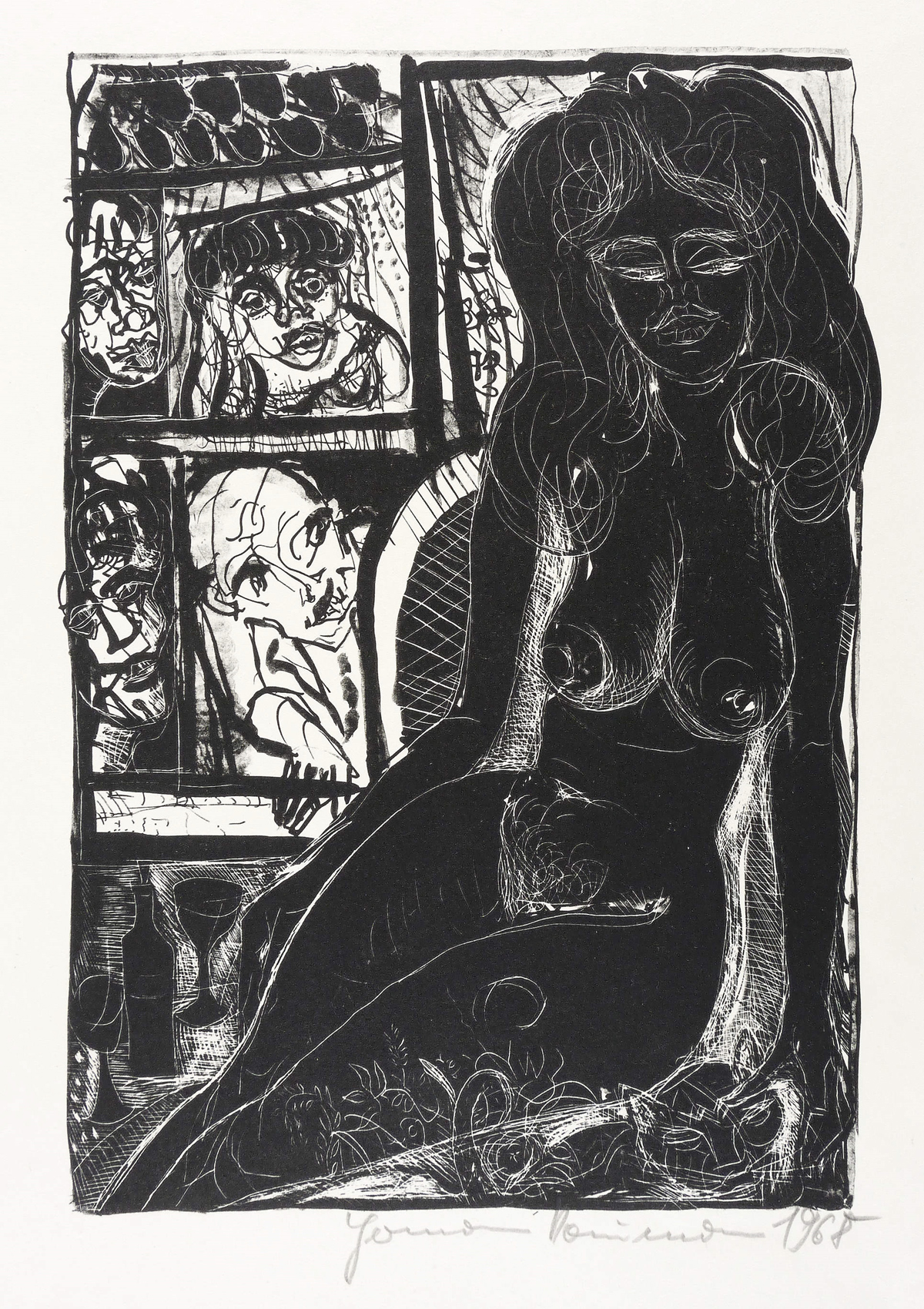 Ohne Titel (Akt mit Katze am Fenster) Ohne Titel (Akt mit Katze am Fenster)