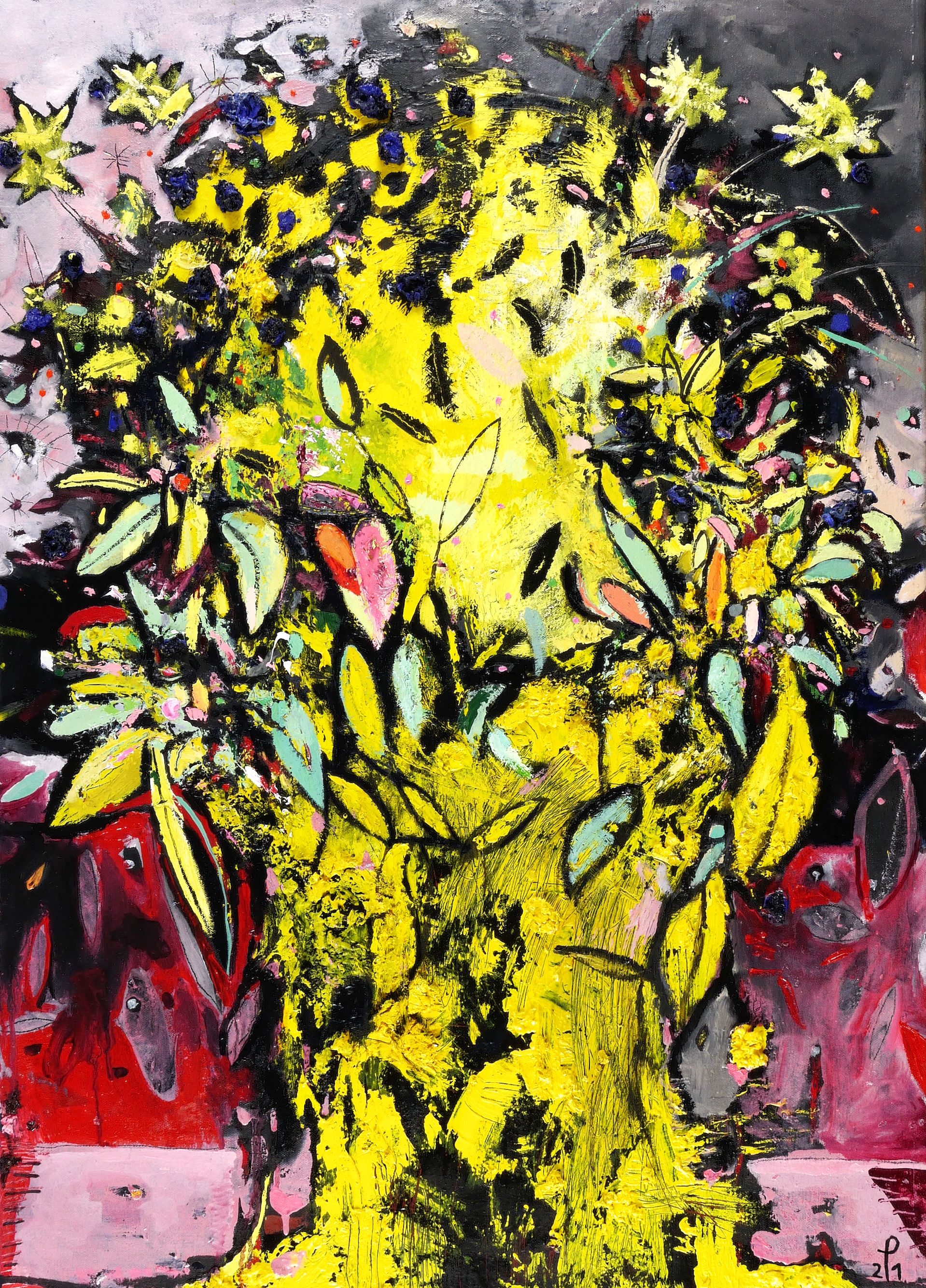 Gelber Blumen-Kopf Gelber Blumen-Kopf