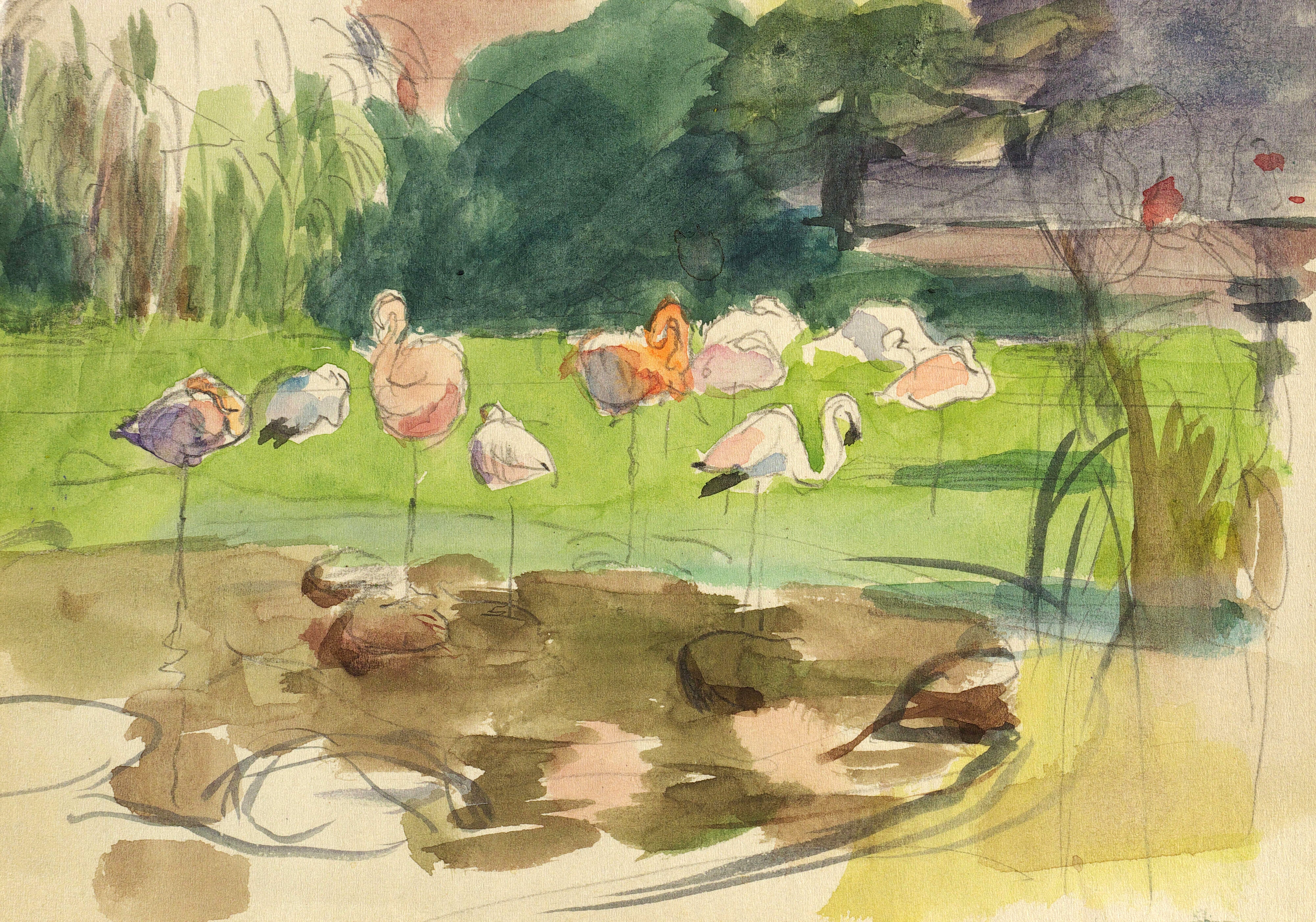 Egon Pukall – „Flamingos im Dresdner Zoo“