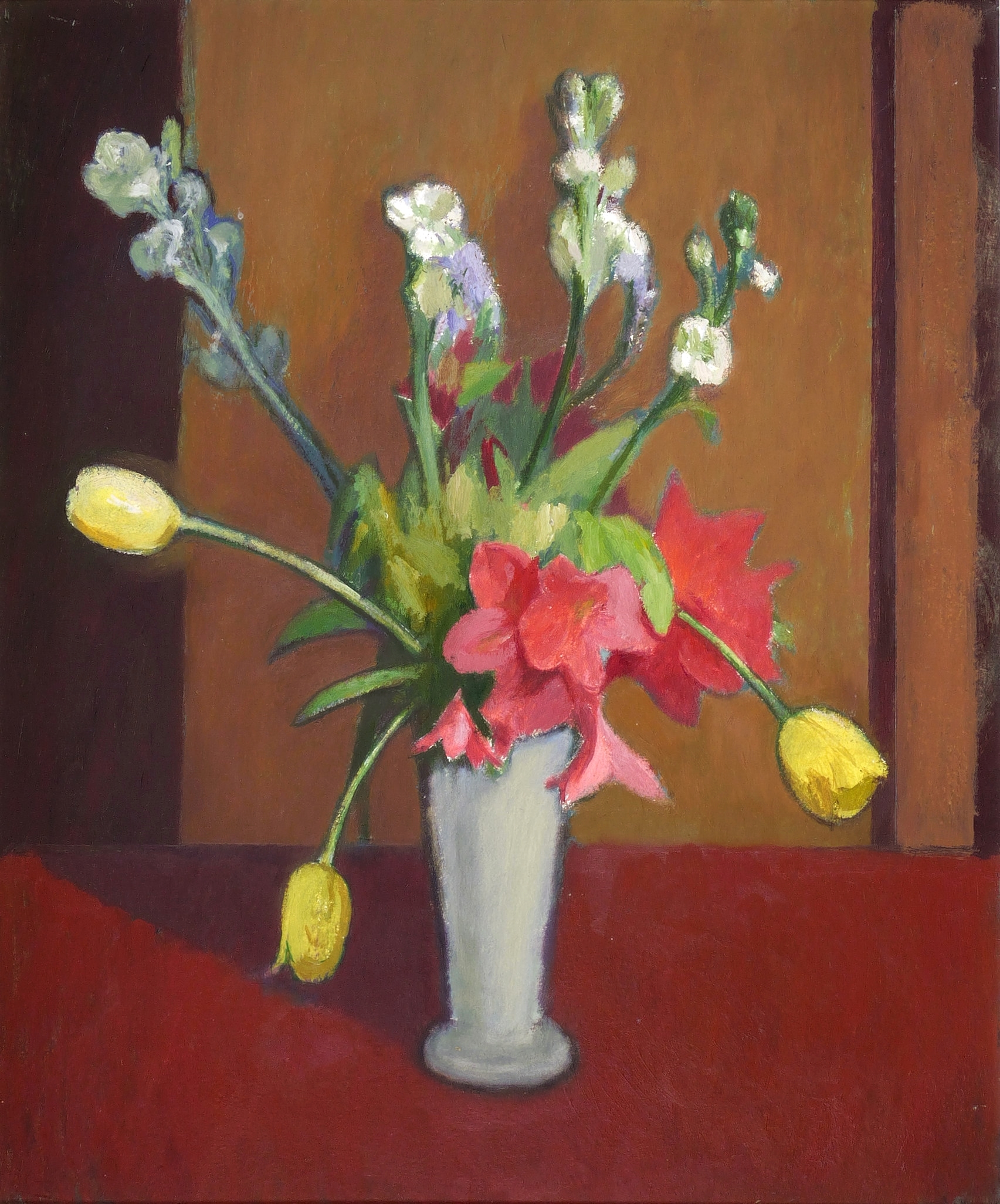 Egon Pukall, Blumen in weißer Vase II, 1974