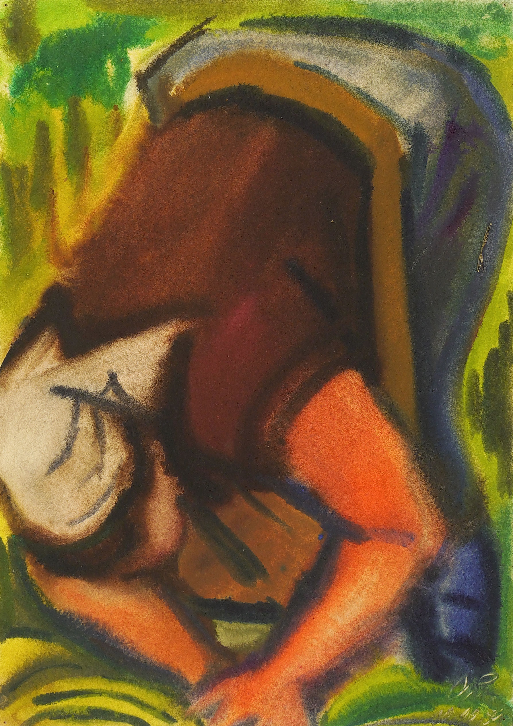 Curt Querner – „Bäuerin beim Rübenausmachen“