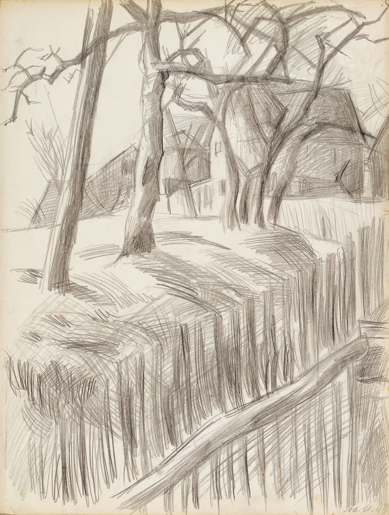 Curt Querner – „Gasse in Börnchen im Winter“