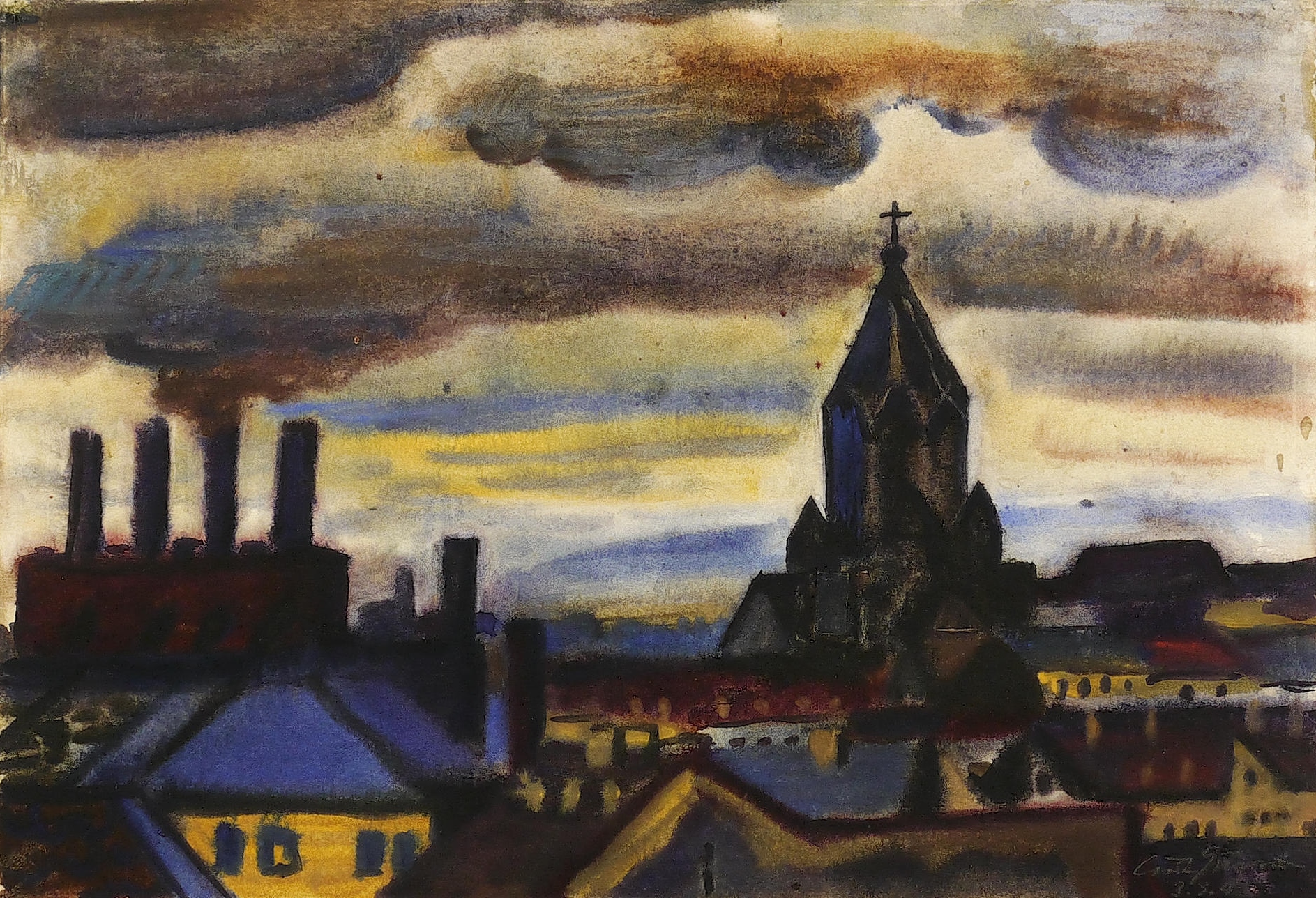 Curt Querner – „Blick aus dem Atelier in der Annenstraße“