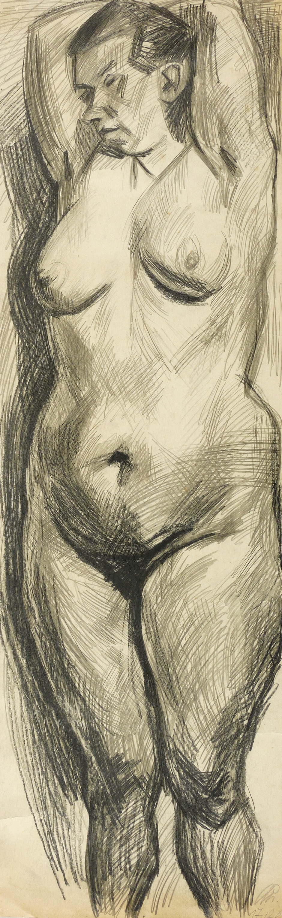 Weiblicher Akt (Bäuerin nackt)