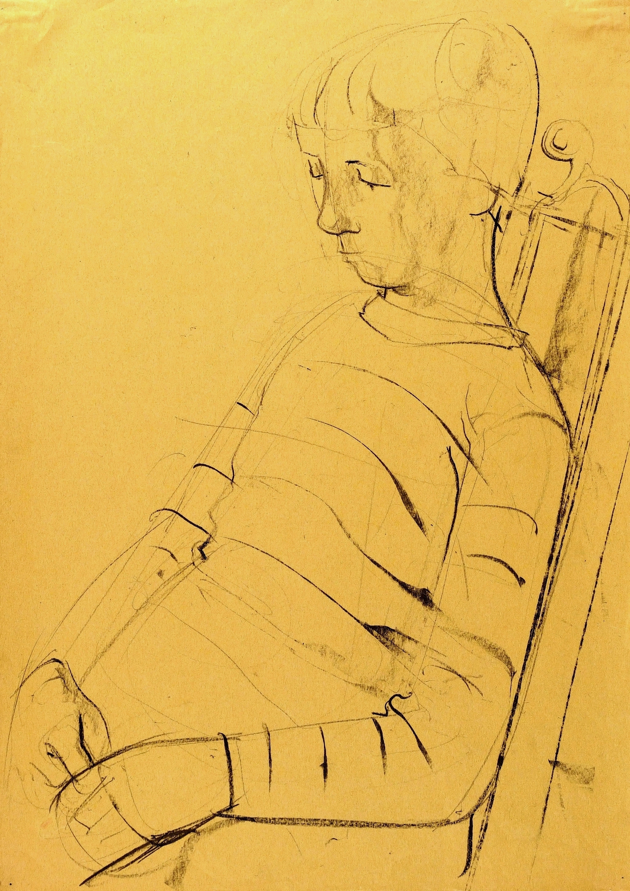 Kleines Mädchen auf einem Stuhl