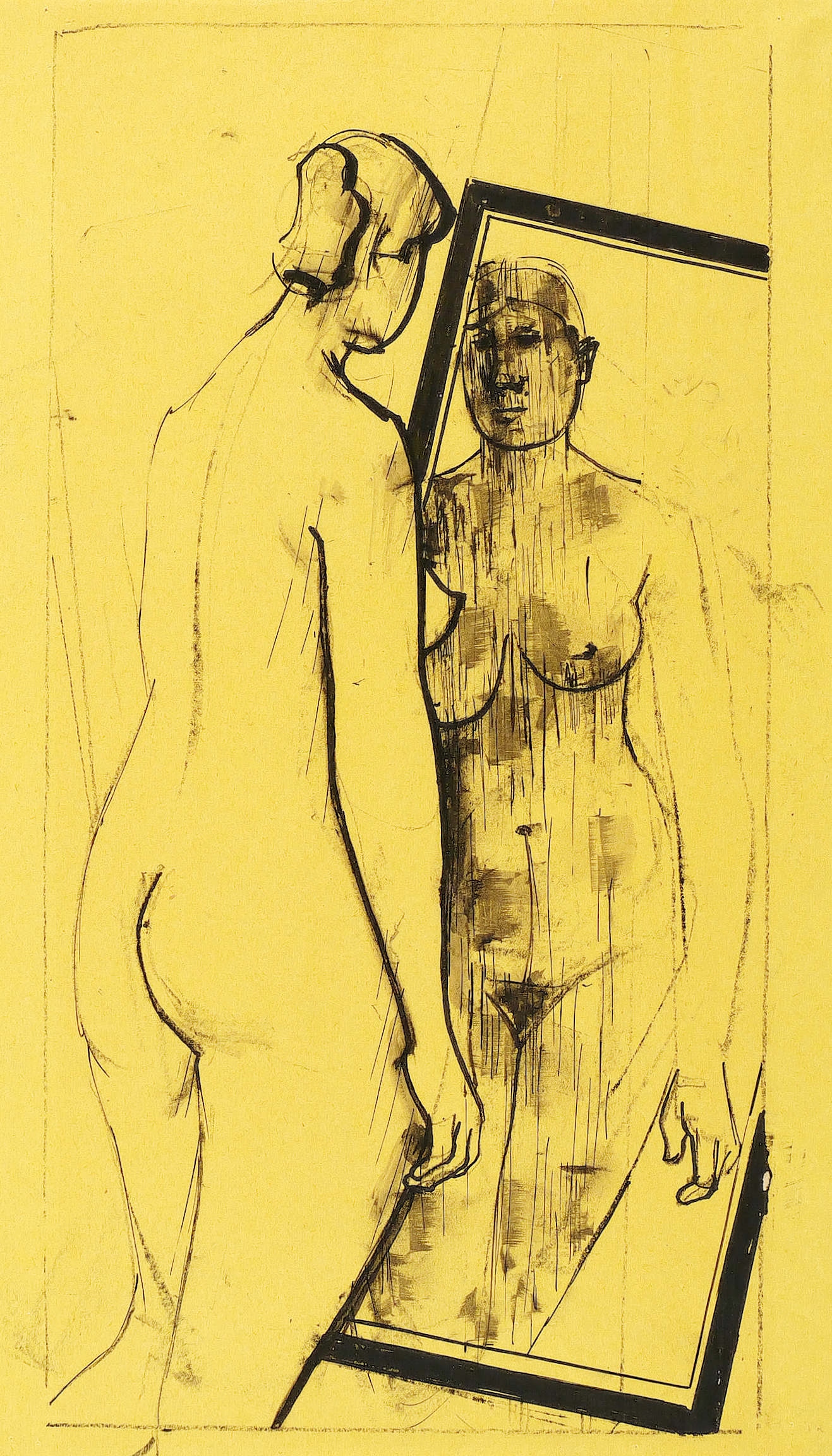 Mädchenakt vor dem Spiegel