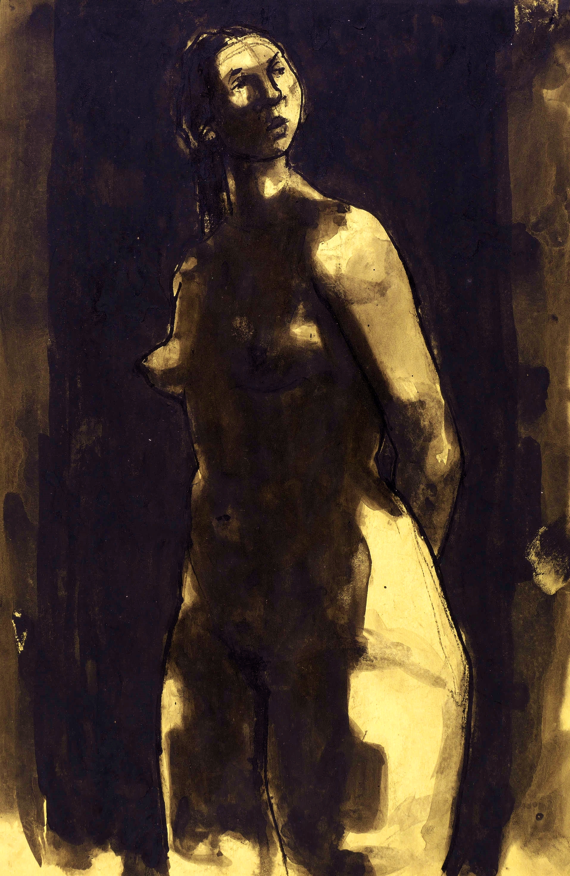 Mädchenakt, sich umwendend