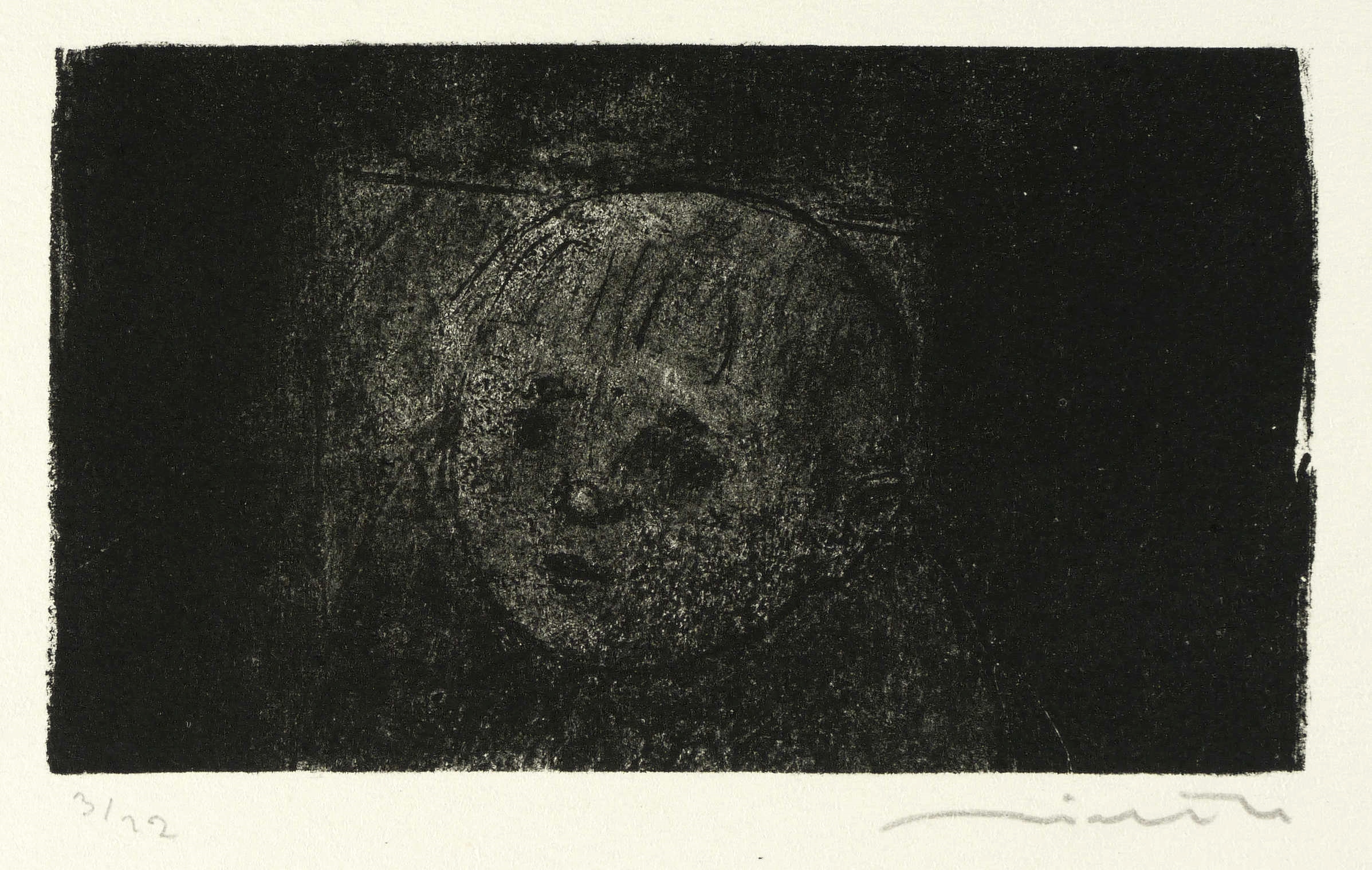 Kinderkopf im Dunkel