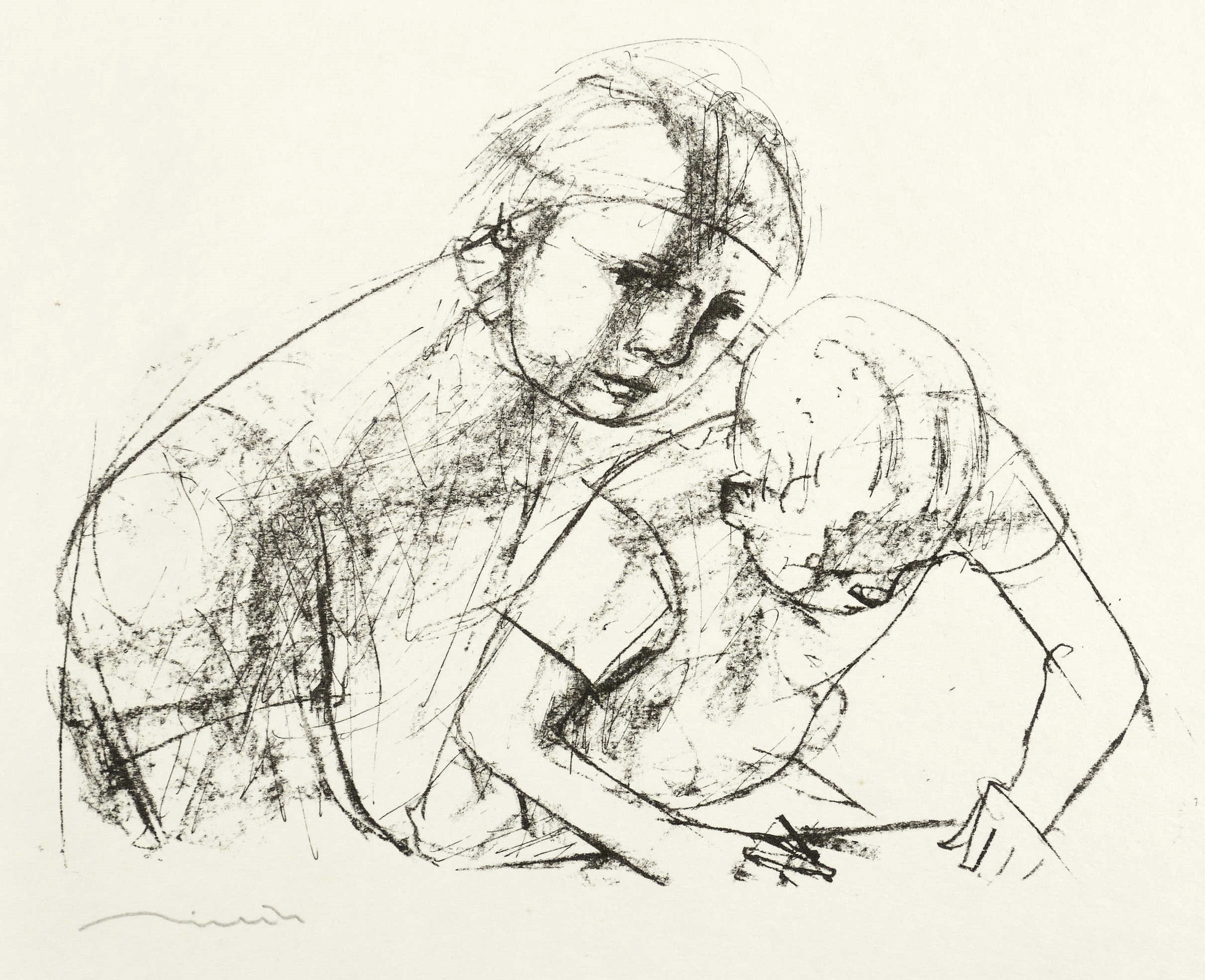 Hans Theo Richter – „Junge Mutter mit zeichnendem Kind“