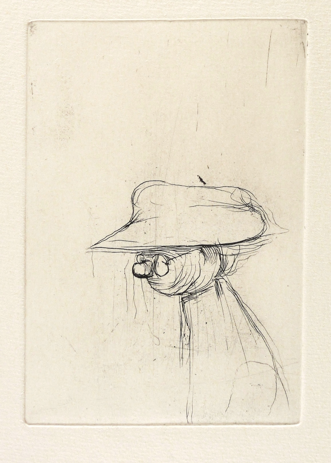 Hans Theo Richter, Frauenmaske mit Hut und Brille, 1936/1981