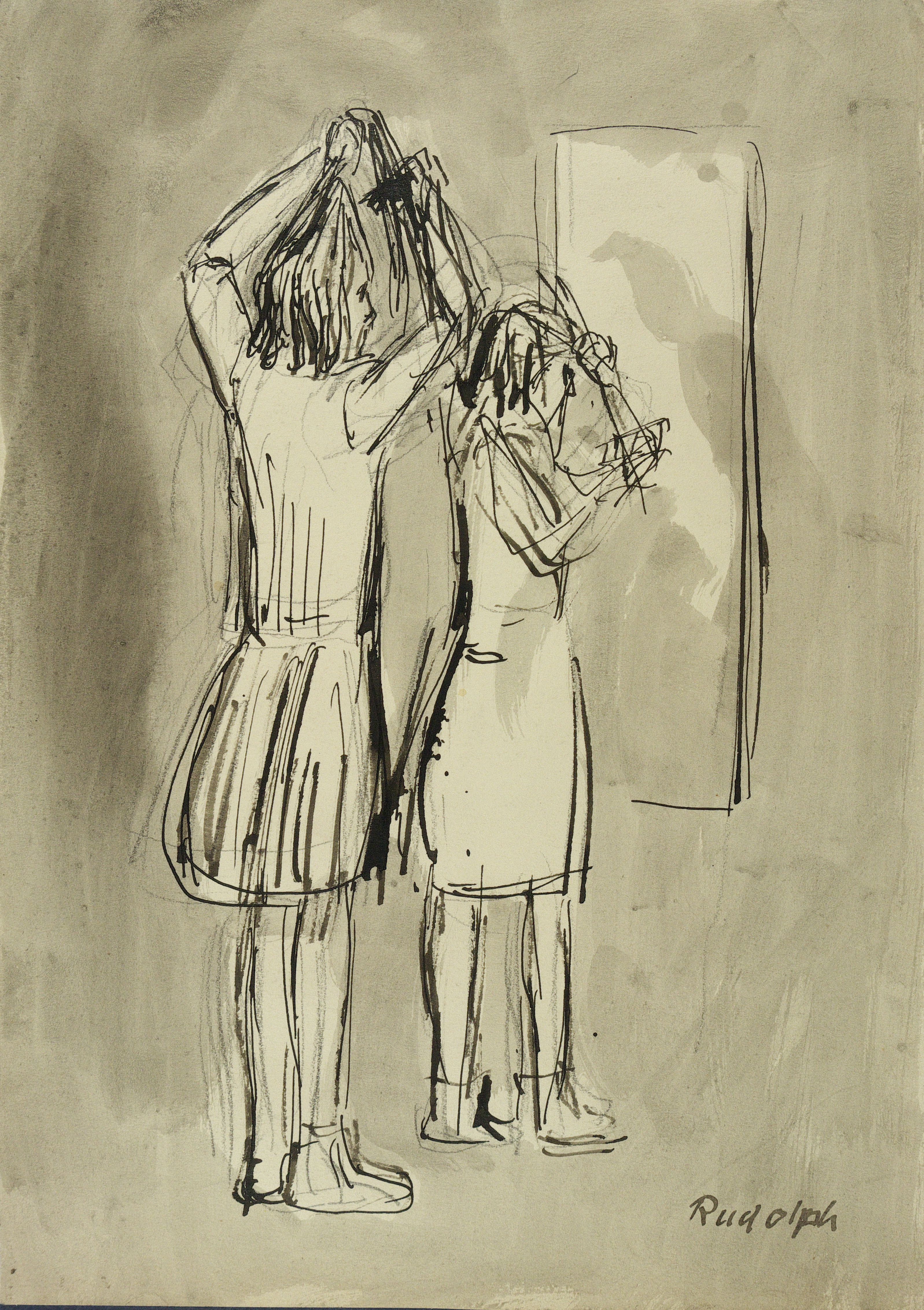 Sich kämmende Mädchen