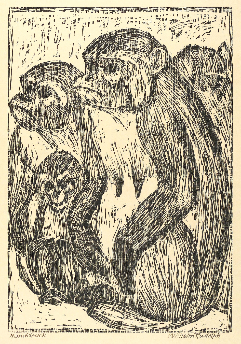 Wilhelm Rudolph, Drei Schimpansen, 1935-1945