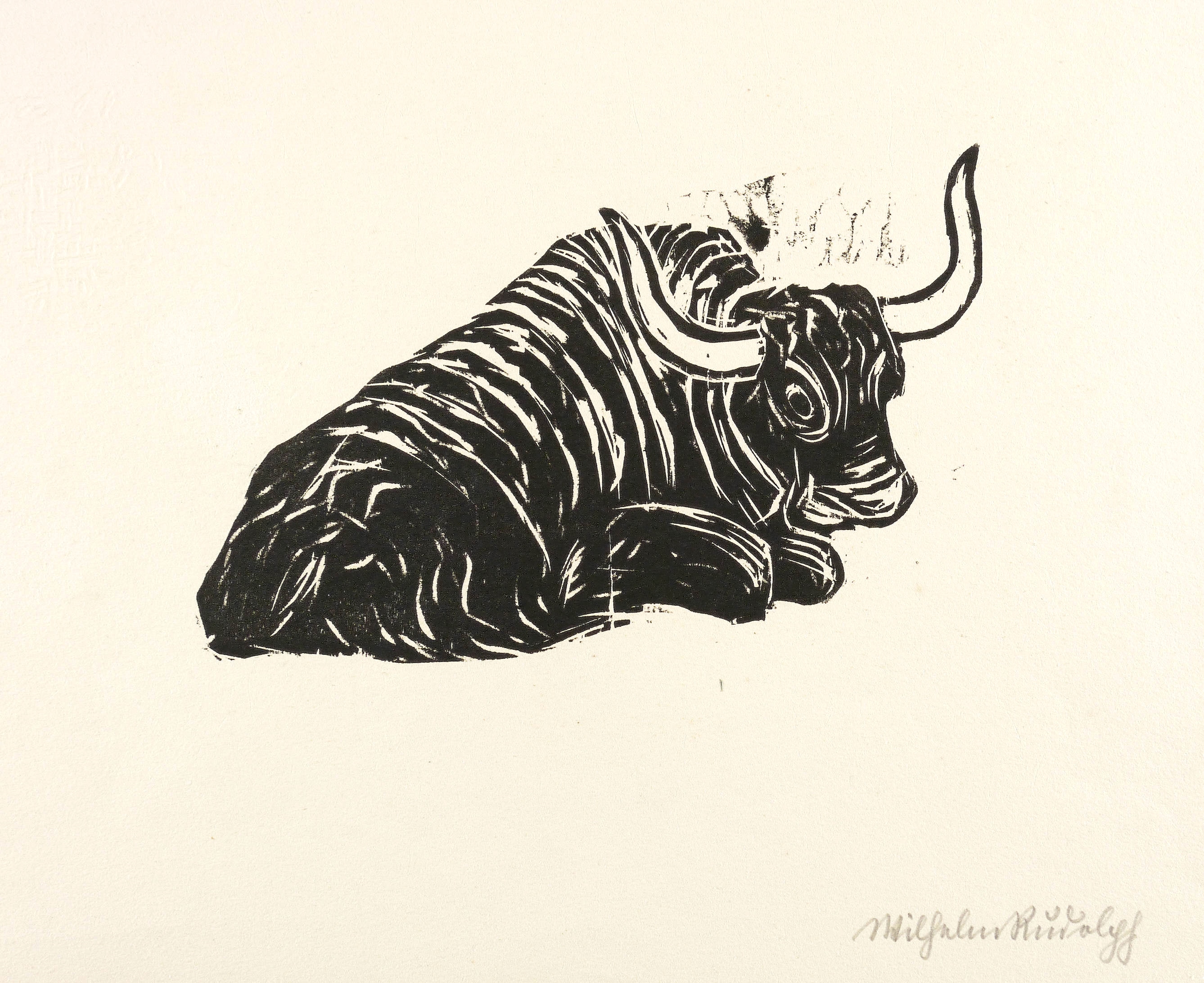 Wilhelm Rudolph, Liegender Büffel, 1923