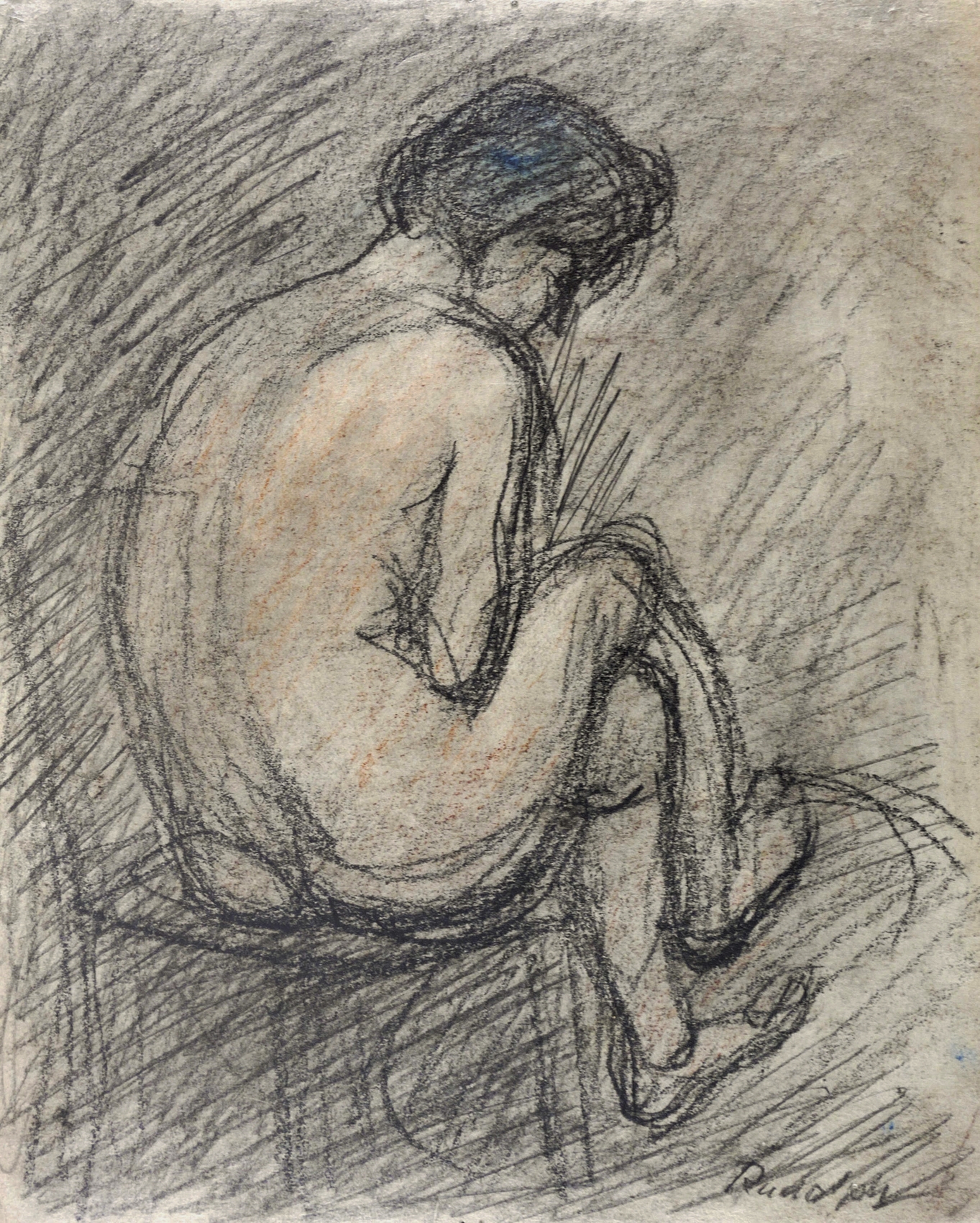 Sitzender Rückenakt