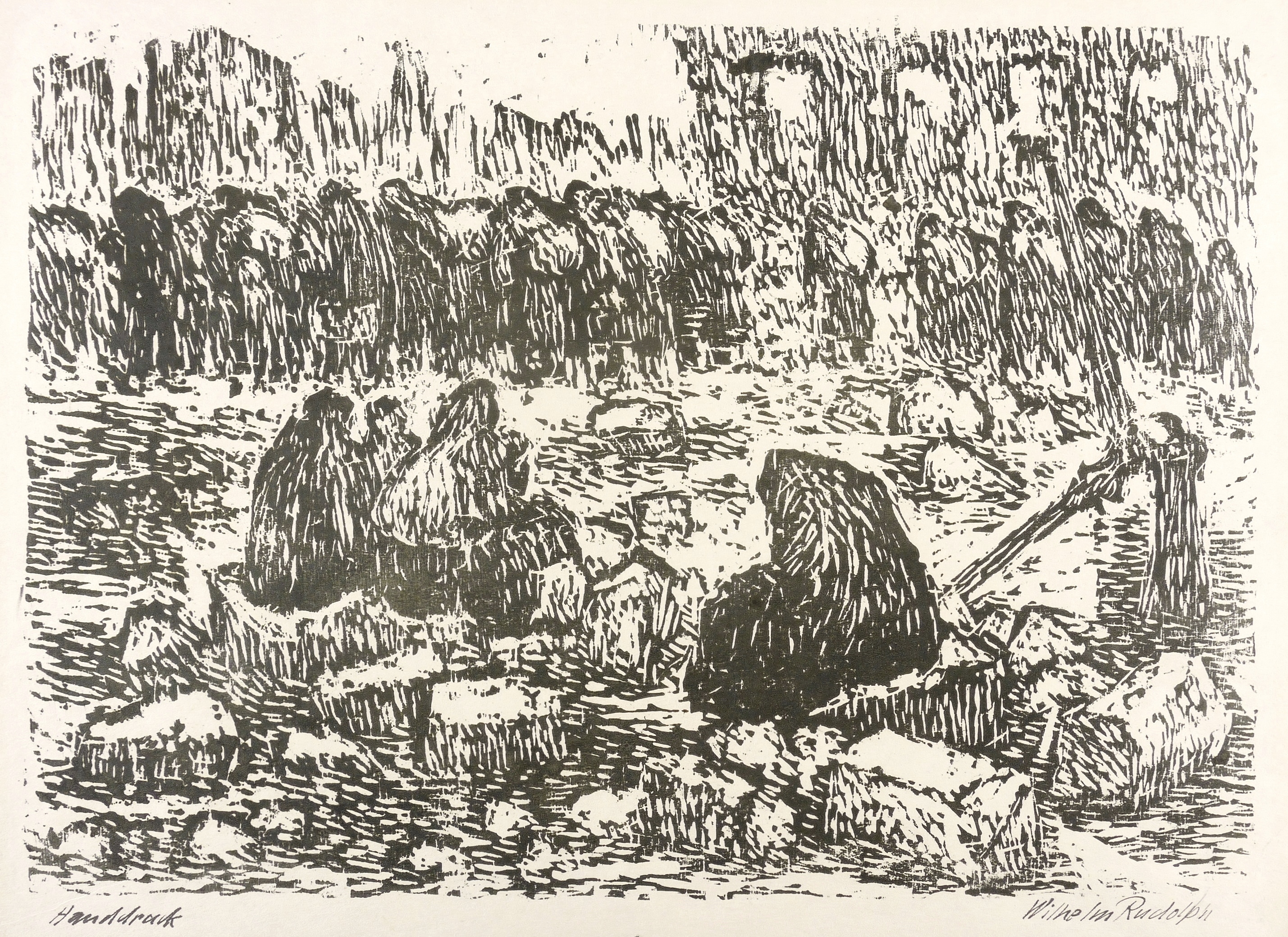 Wilhelm Rudolph, Durchziehende (Verkehr in der Ruinenstadt), 1945-1948