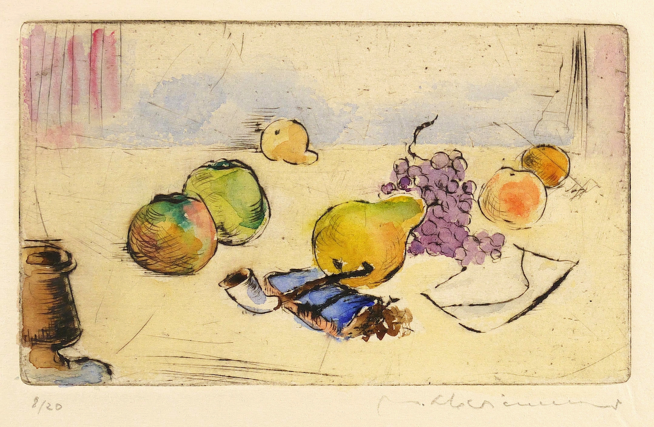 Max Schwimmer – „Früchtestillleben mit Tabakpfeife und Brief“