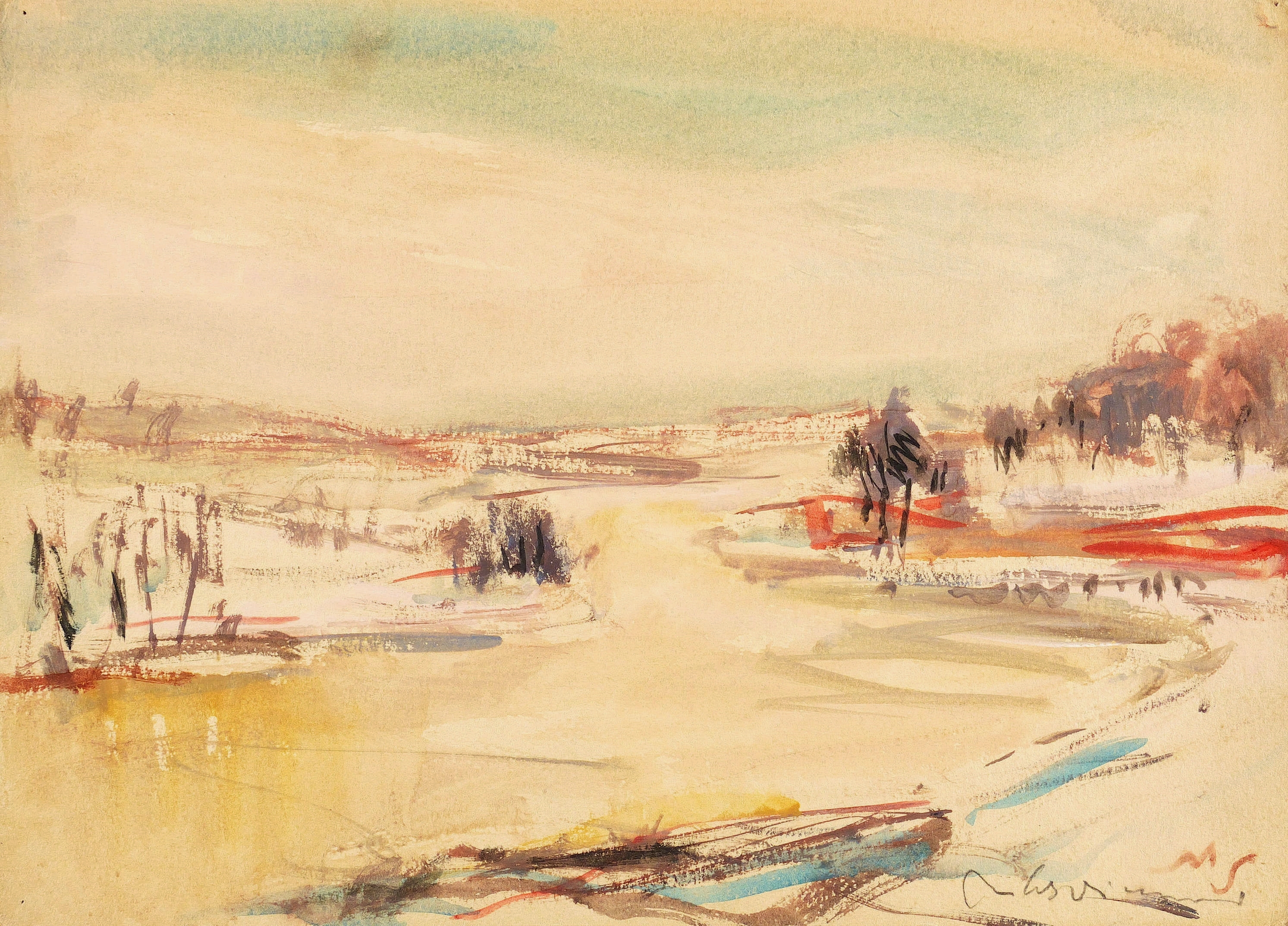 Max Schwimmer – „Elbe im Winter bei Coswig“