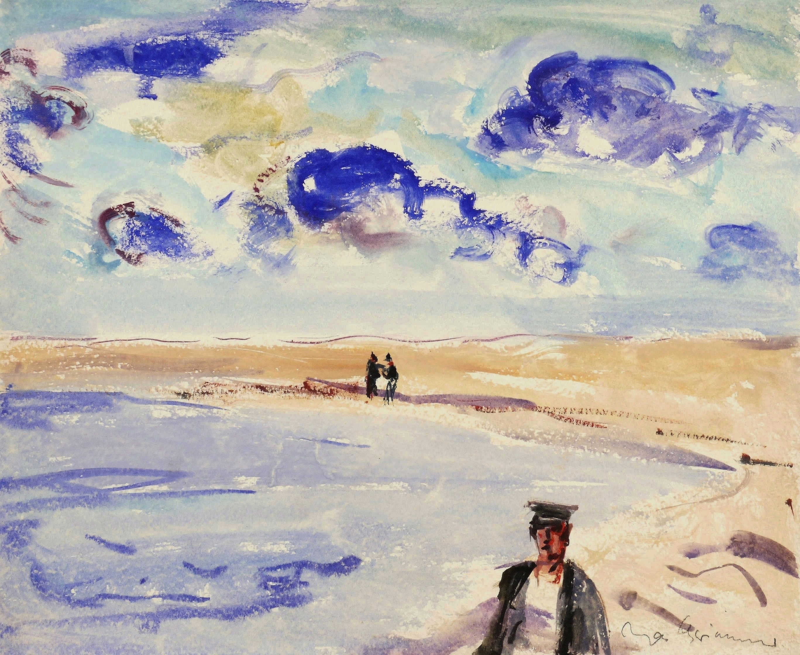 Max Schwimmer, Skipper am Strand, um 1938