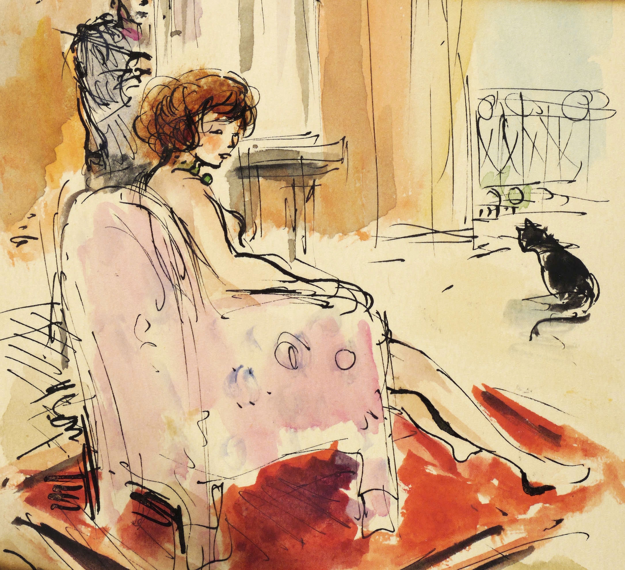 Max Schwimmer – „Maler, Akt und Katze im Atelier“