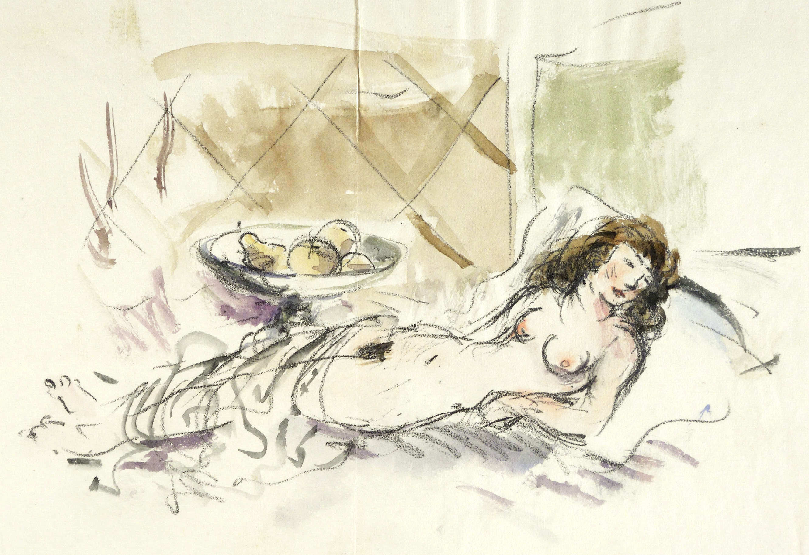 Max Schwimmer – „Liegender Akt mit Früchteschale“