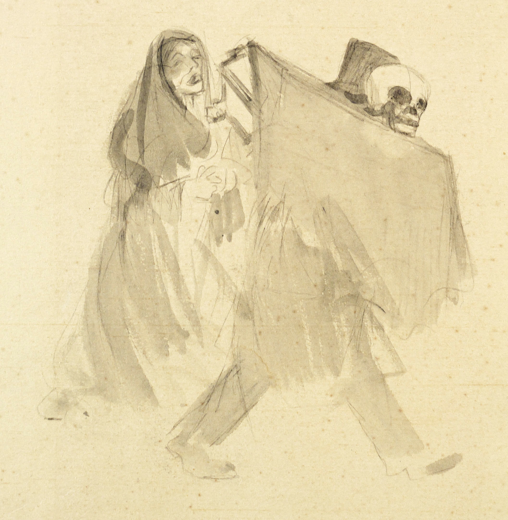 Max Schwimmer – „Künstlerpaar mit Staffelei und Totenschädel“