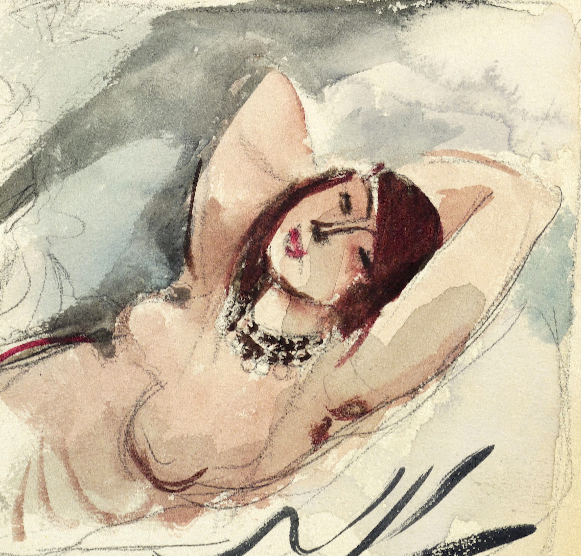 Max Schwimmer – „Liegender Akt in Halbfigur“