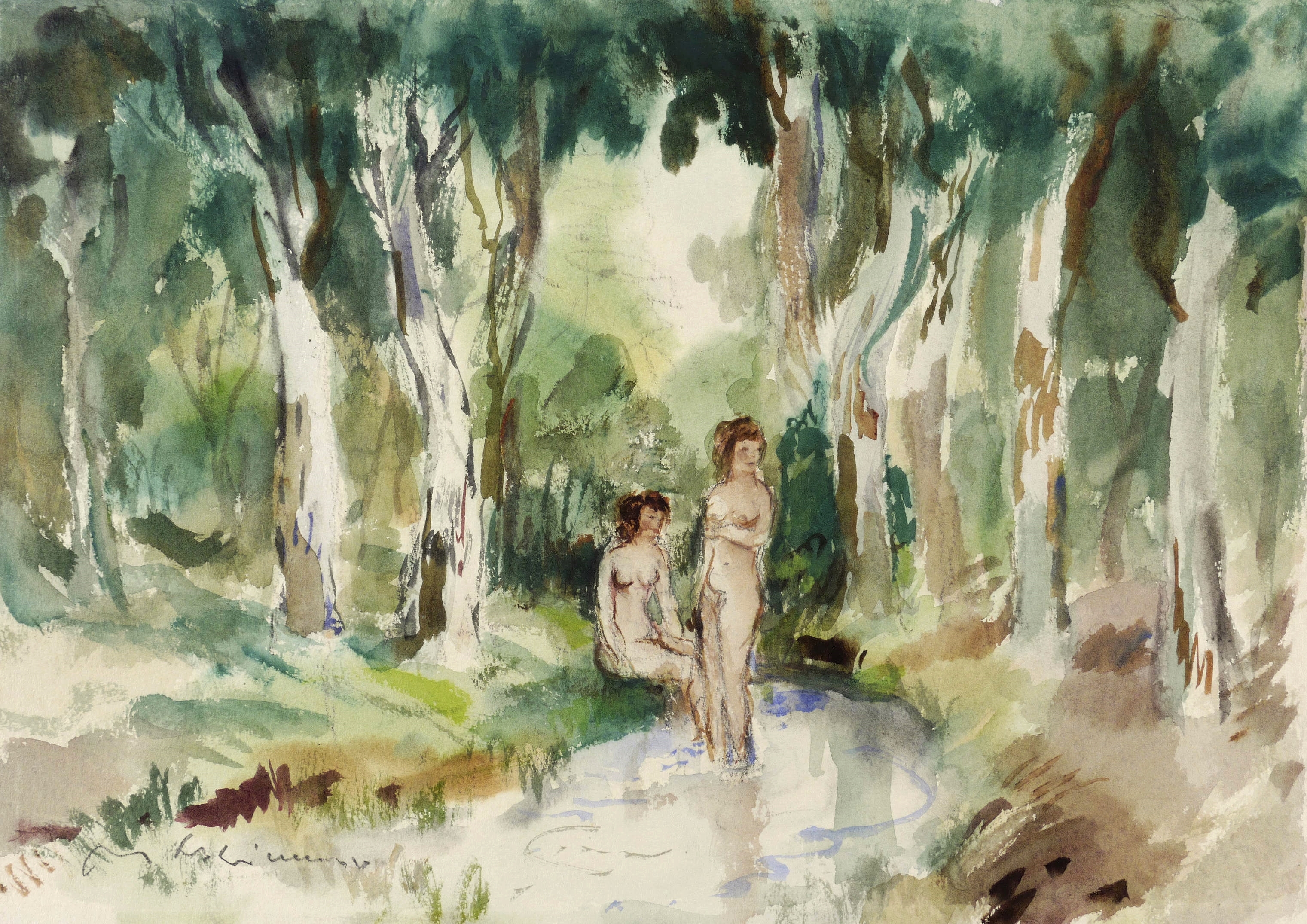 Max Schwimmer – „Badende Mädchen im Wald“