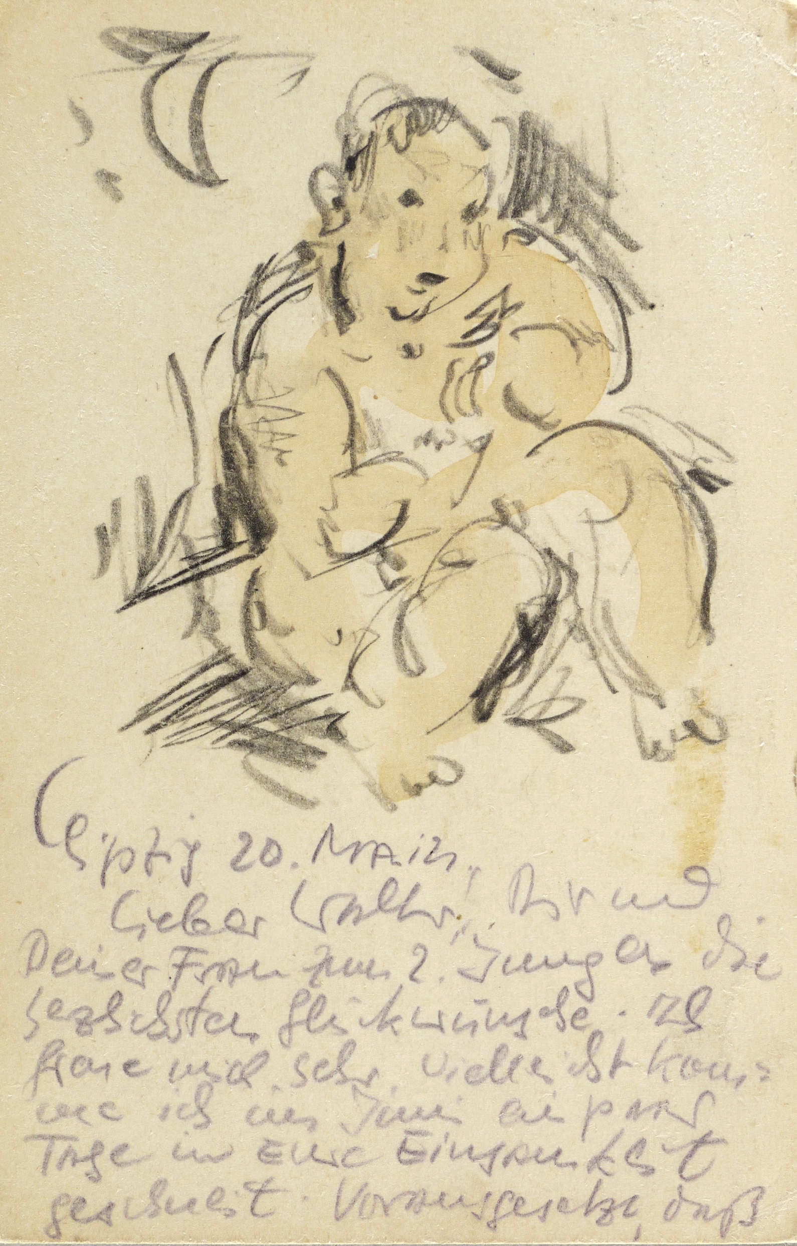 Max Schwimmer – „Nacktes Kind mit Mondsichel“