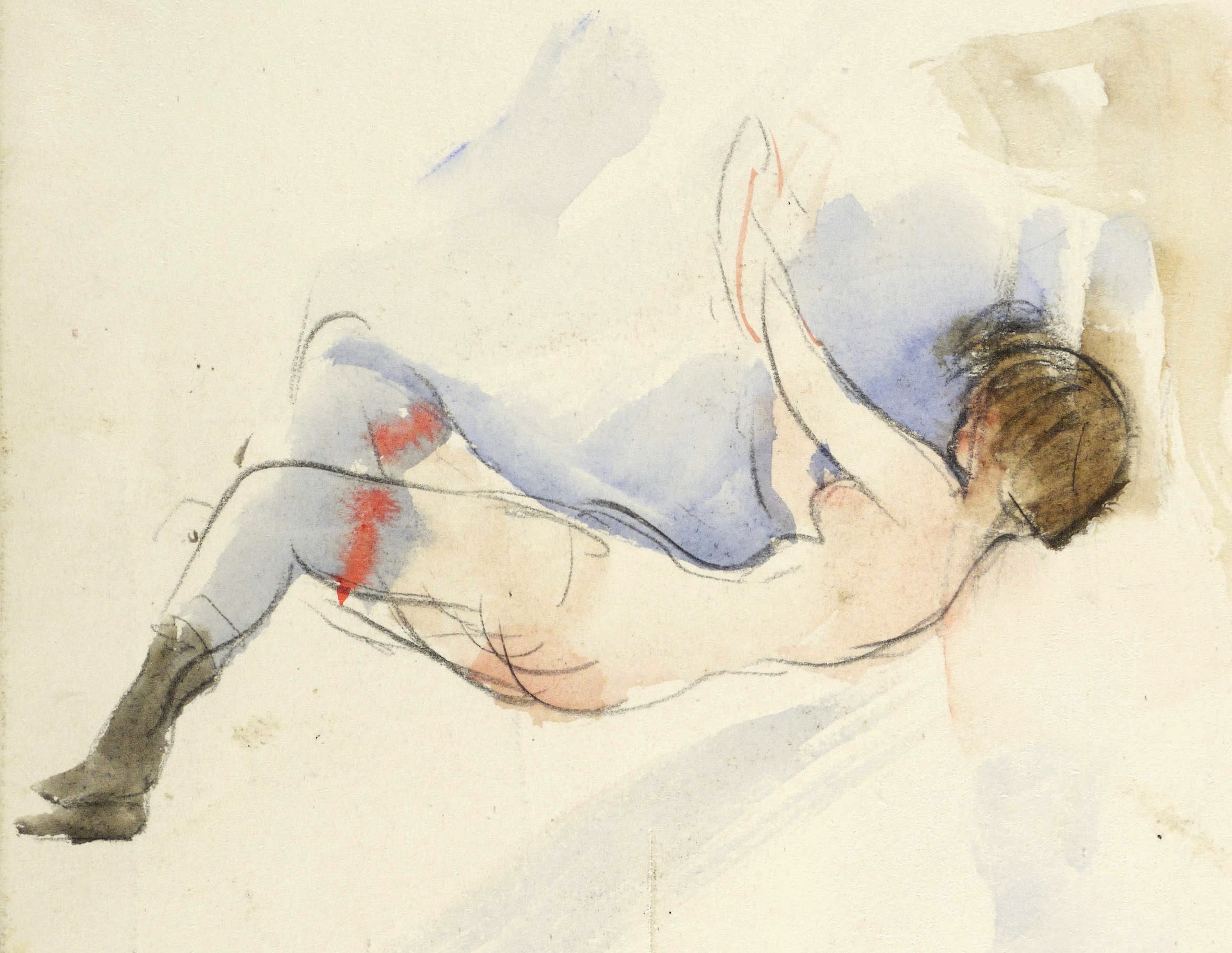 Max Schwimmer – „Liegender Akt mit Strümpfen“