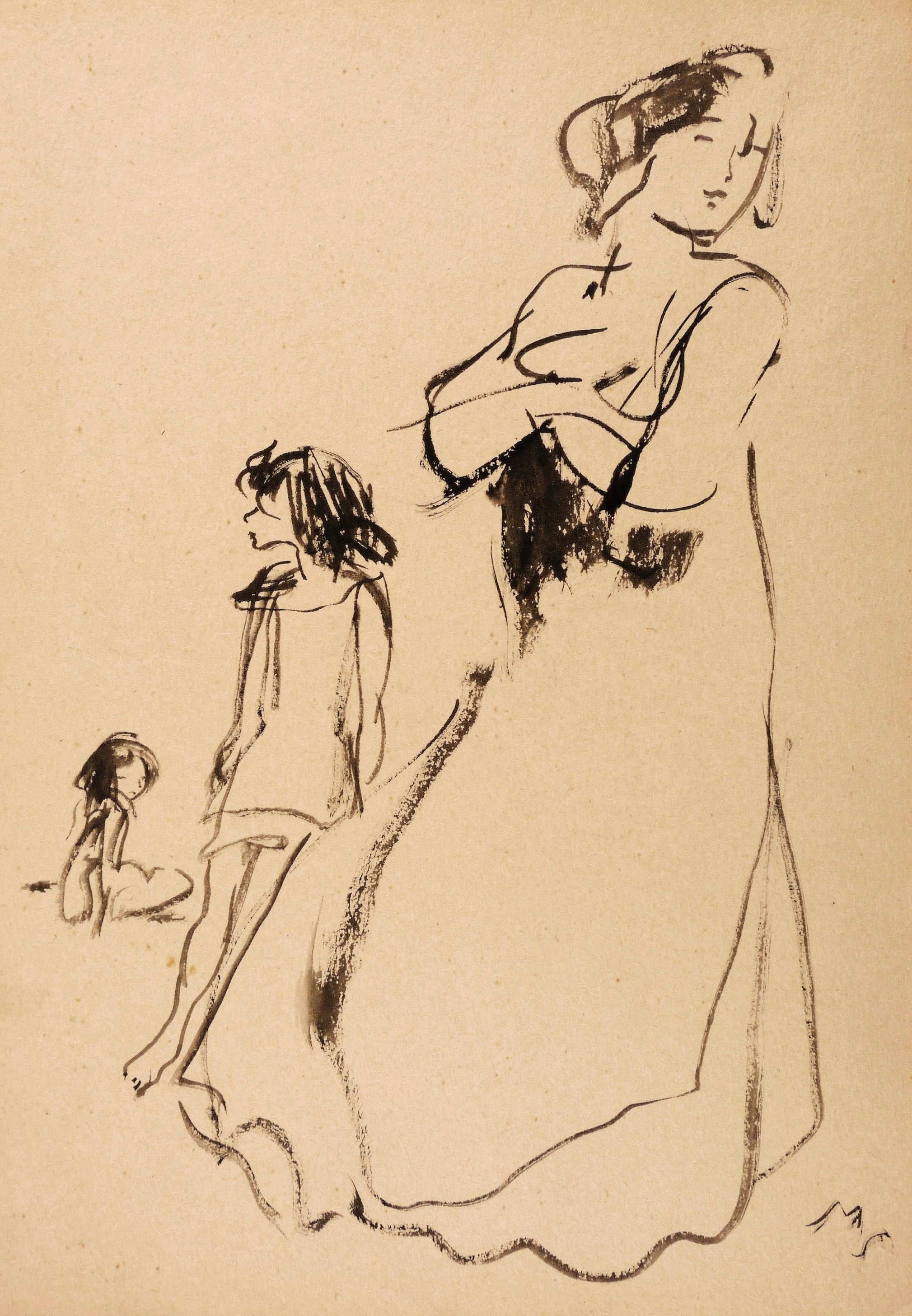 Gruppe (Kind, Mädchen und Frau)