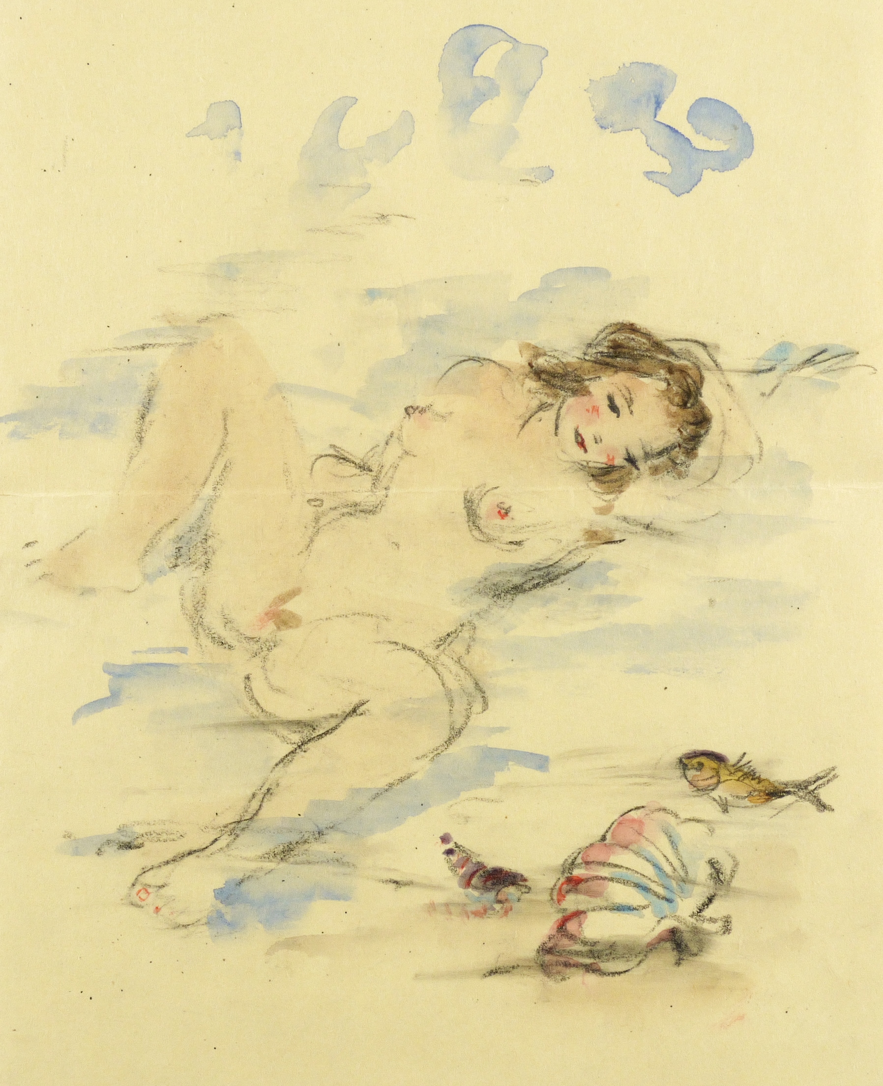 Akt und Muschel im Meer