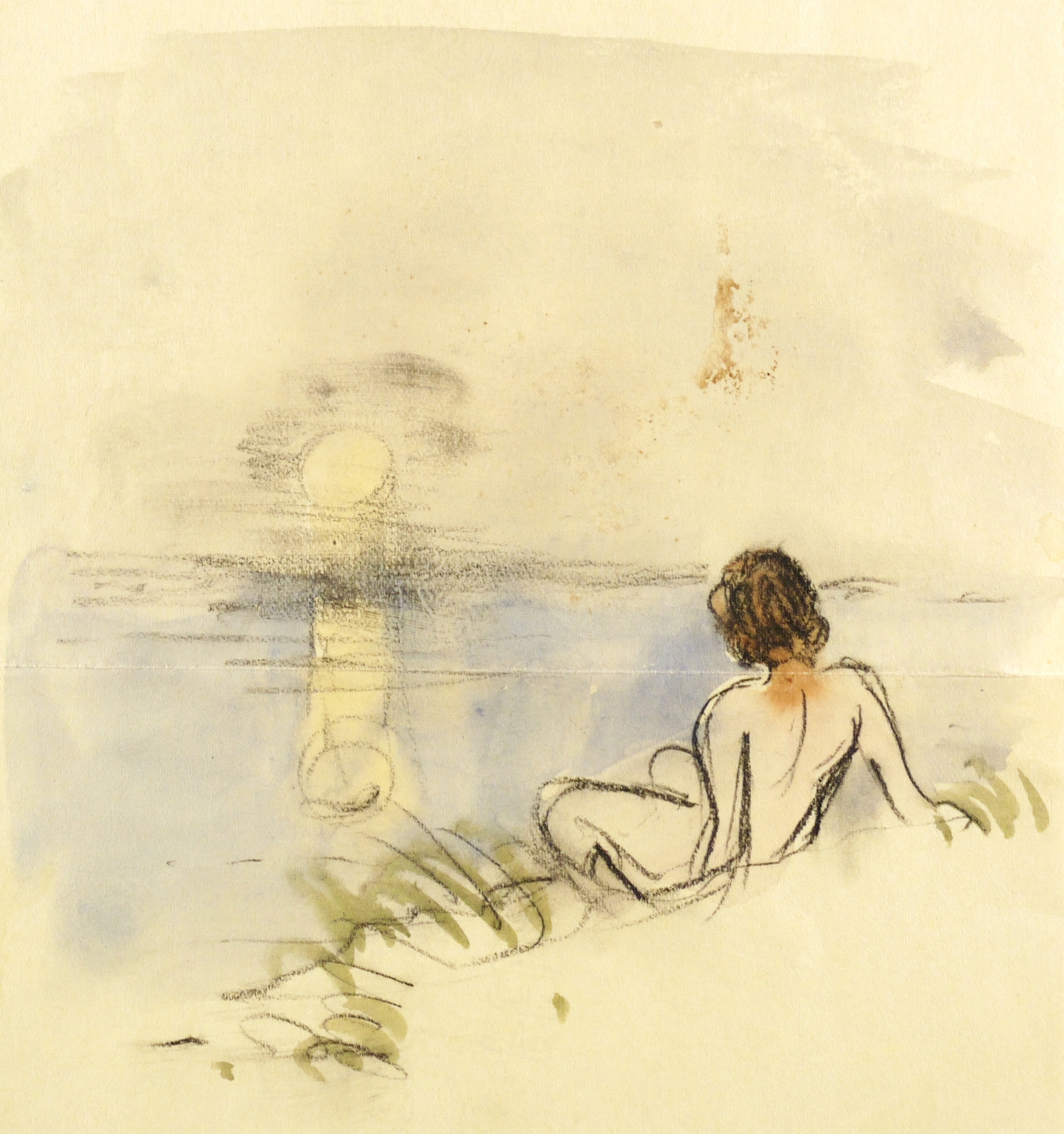 Badende im Mondschein