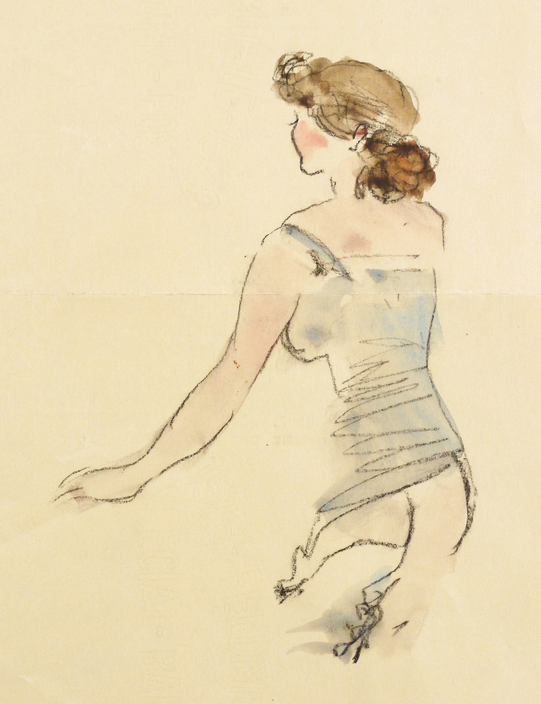 Halbakt, vom Rücken gesehen