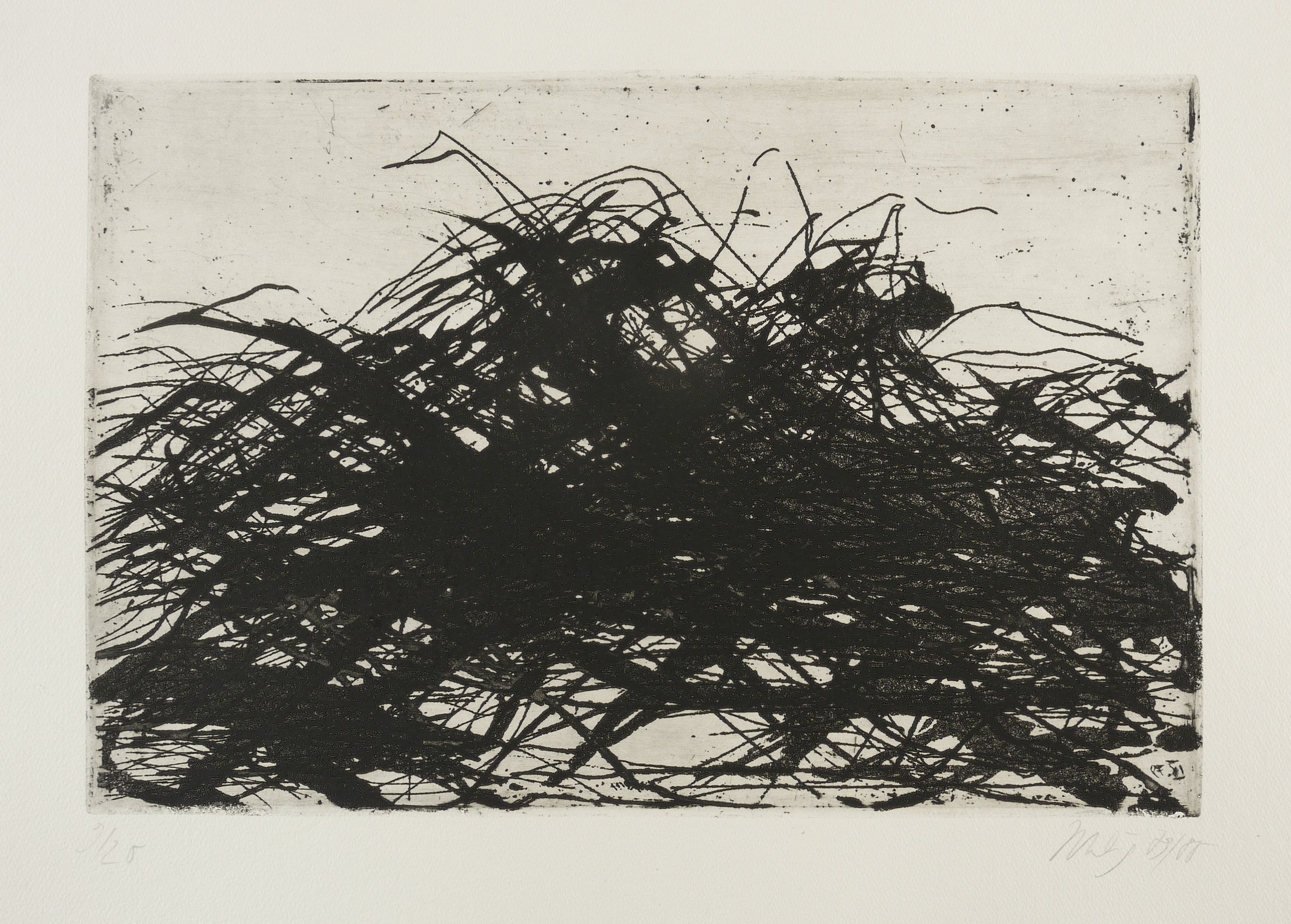 Max Uhlig, Büsche an Böschung, 1979/1980