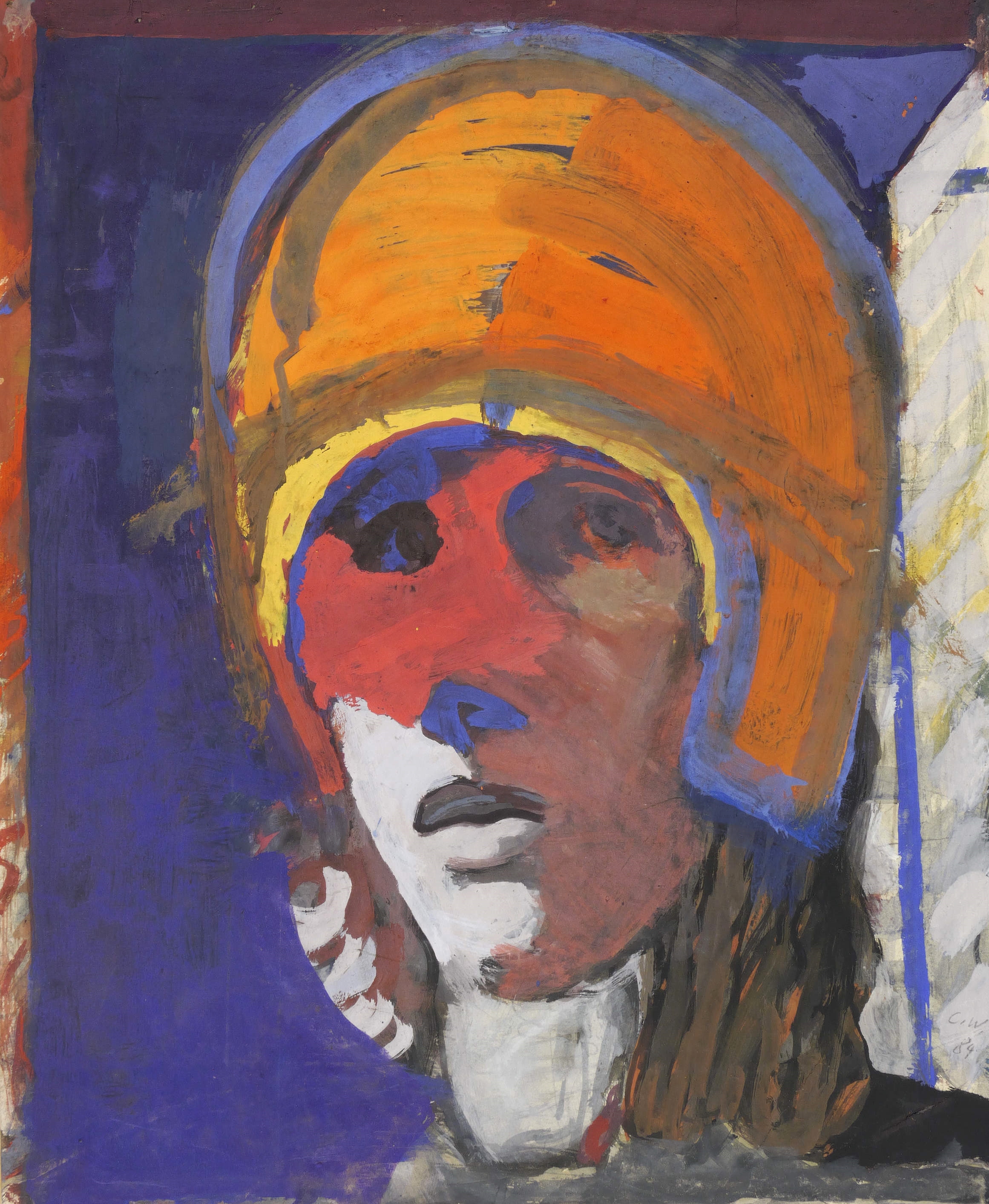 Junger Mann mit Helm