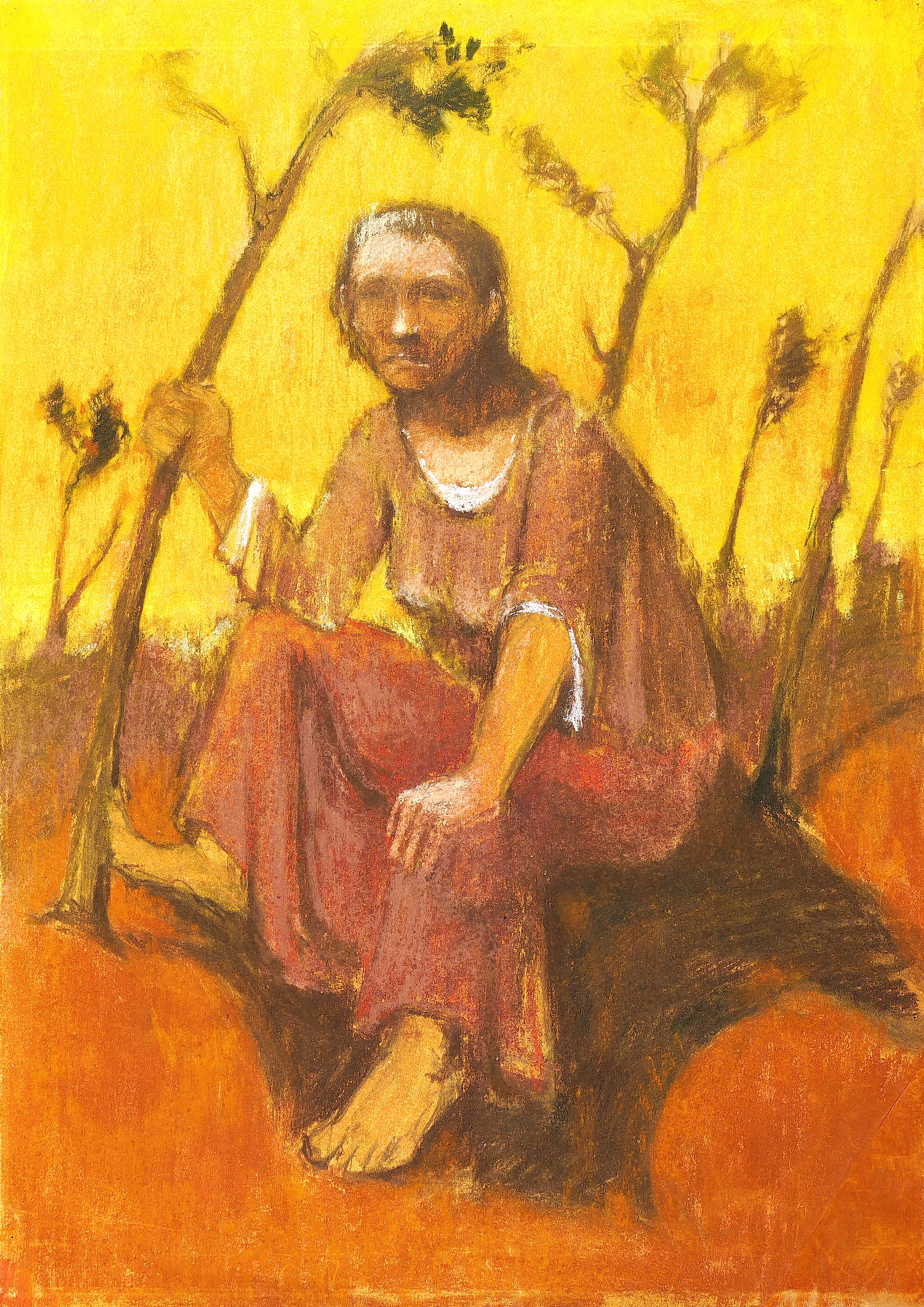 Reinhold Langner – „Sitzende unter kahlen Bäumchen“