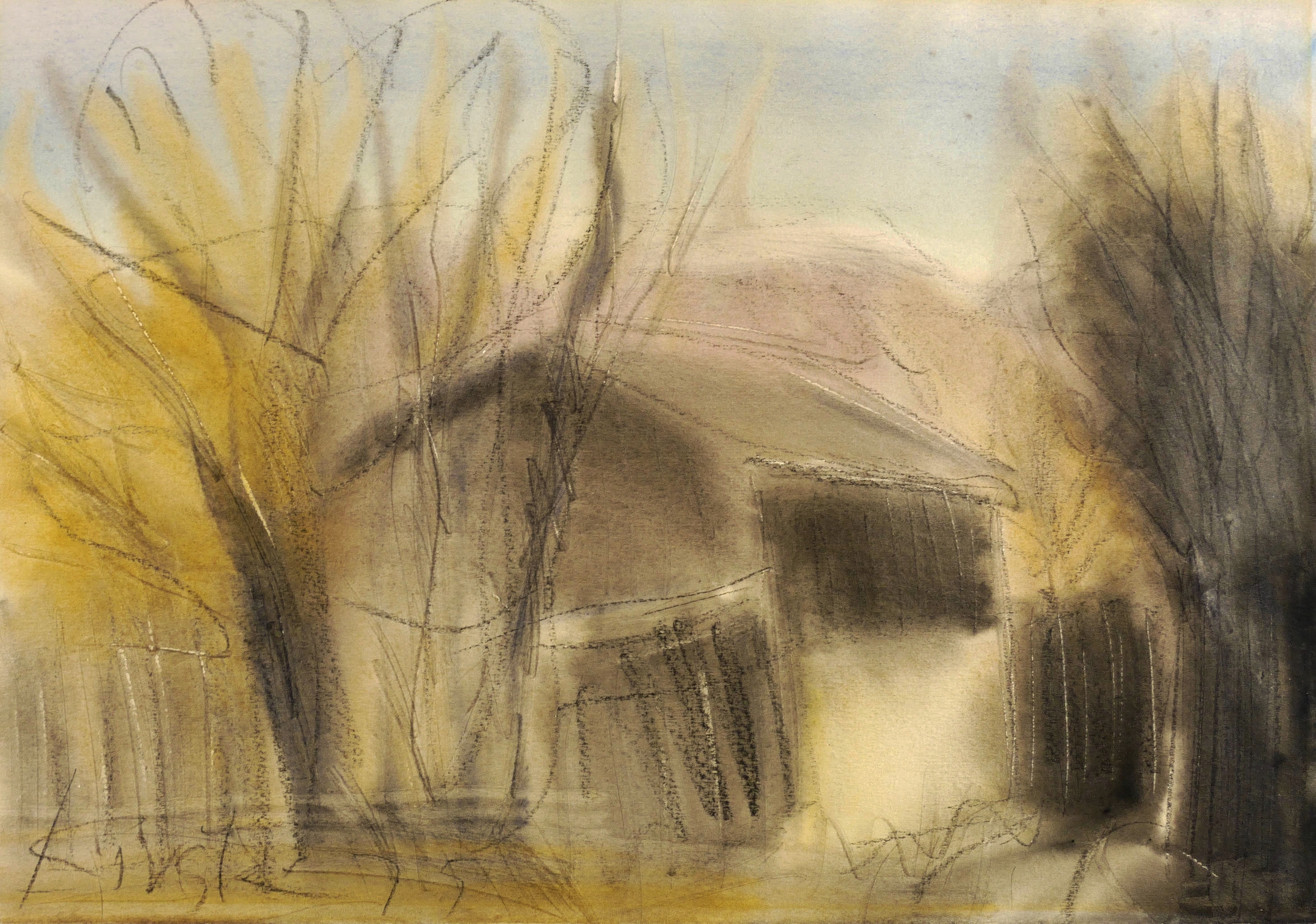 Helmut Schmidt-Kirstein, Haus unter Bäumen, 1975