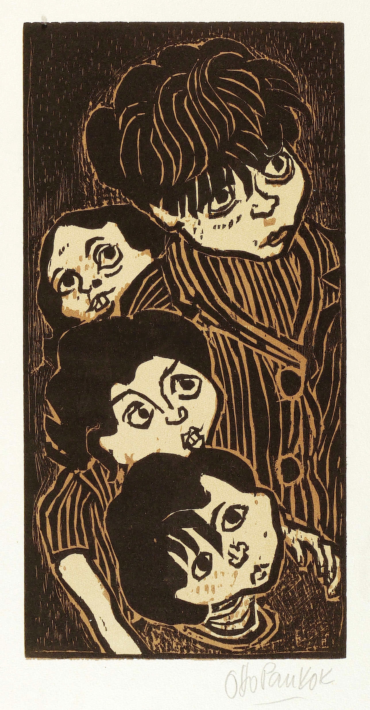 Otto Pankok, Lauschende Kinder, 1947